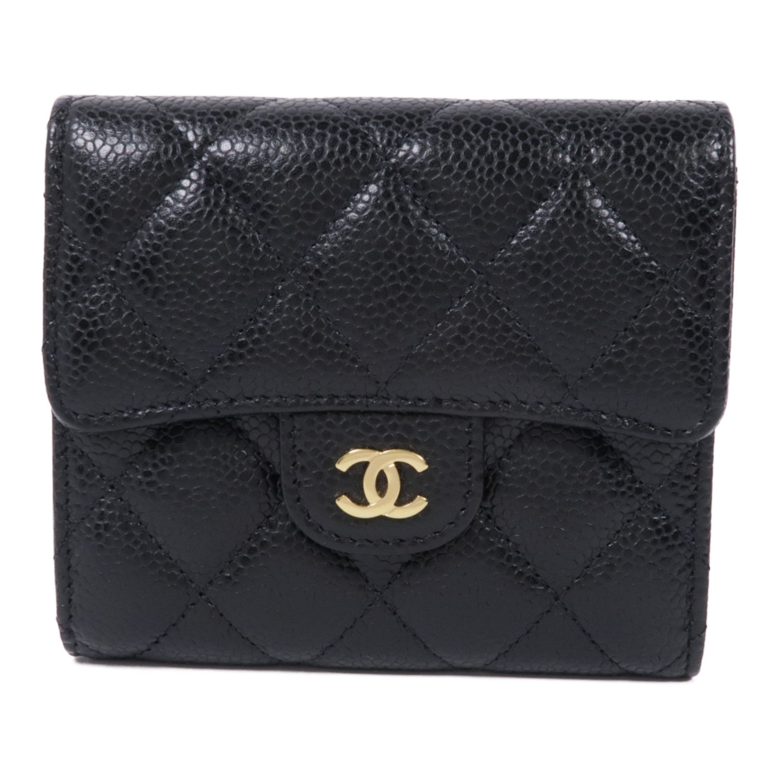 CHANEL 牛皮皮革Classic Small Flap Wallet金扣錢包
