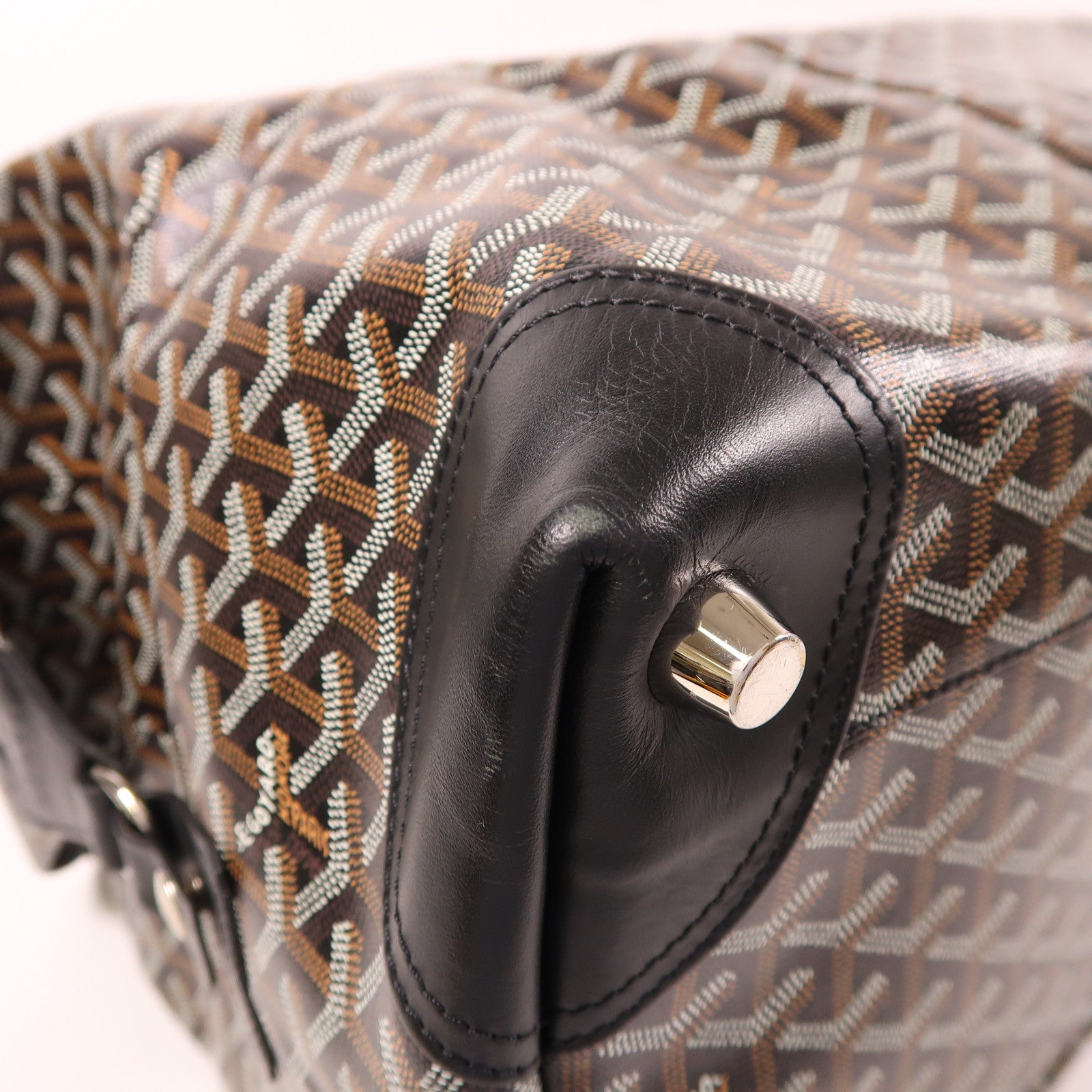 GOYARD 塗層帆布Travel/Boston Bag銀扣波士頓包