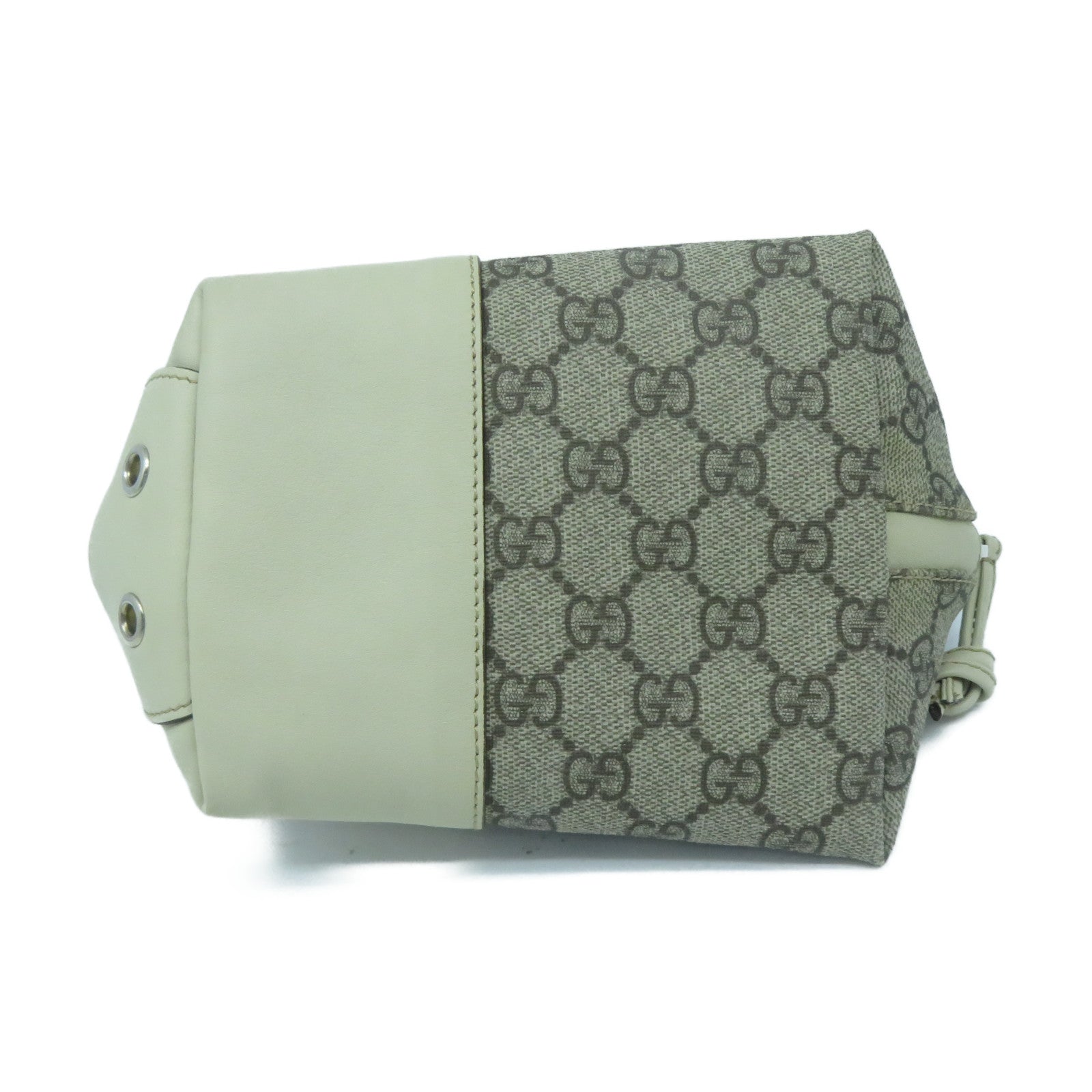 GUCCI 【激減優惠】塗層帆布Boston Bag銀扣手挽袋白色