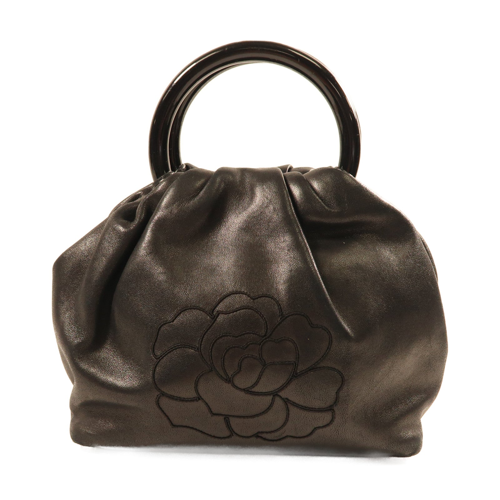 CHANEL 羊皮皮革Hand Bag金扣手挽袋黑色