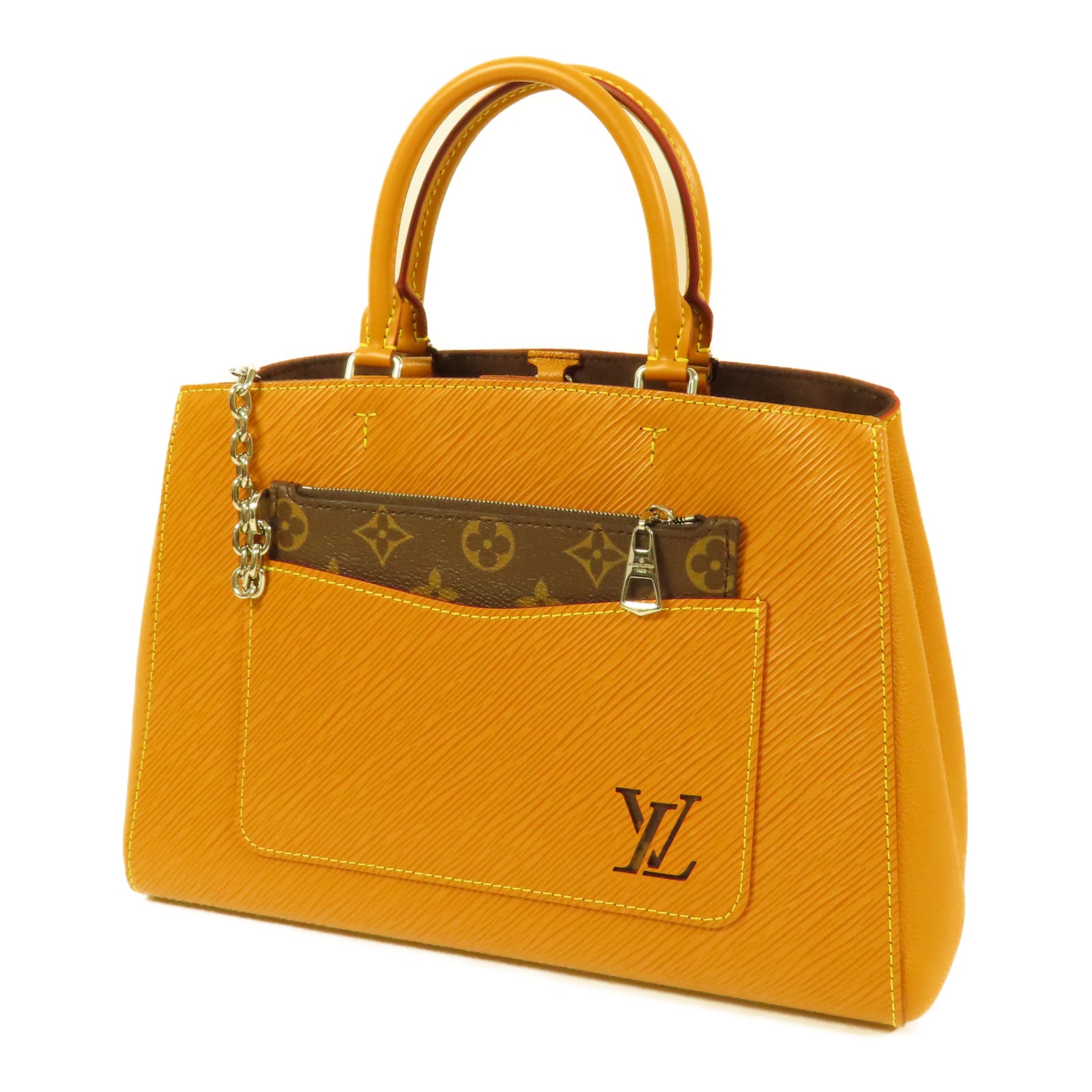 LOUIS VUITTON Epi Marelle Tote MM銀扣手挽肩背兩用袋