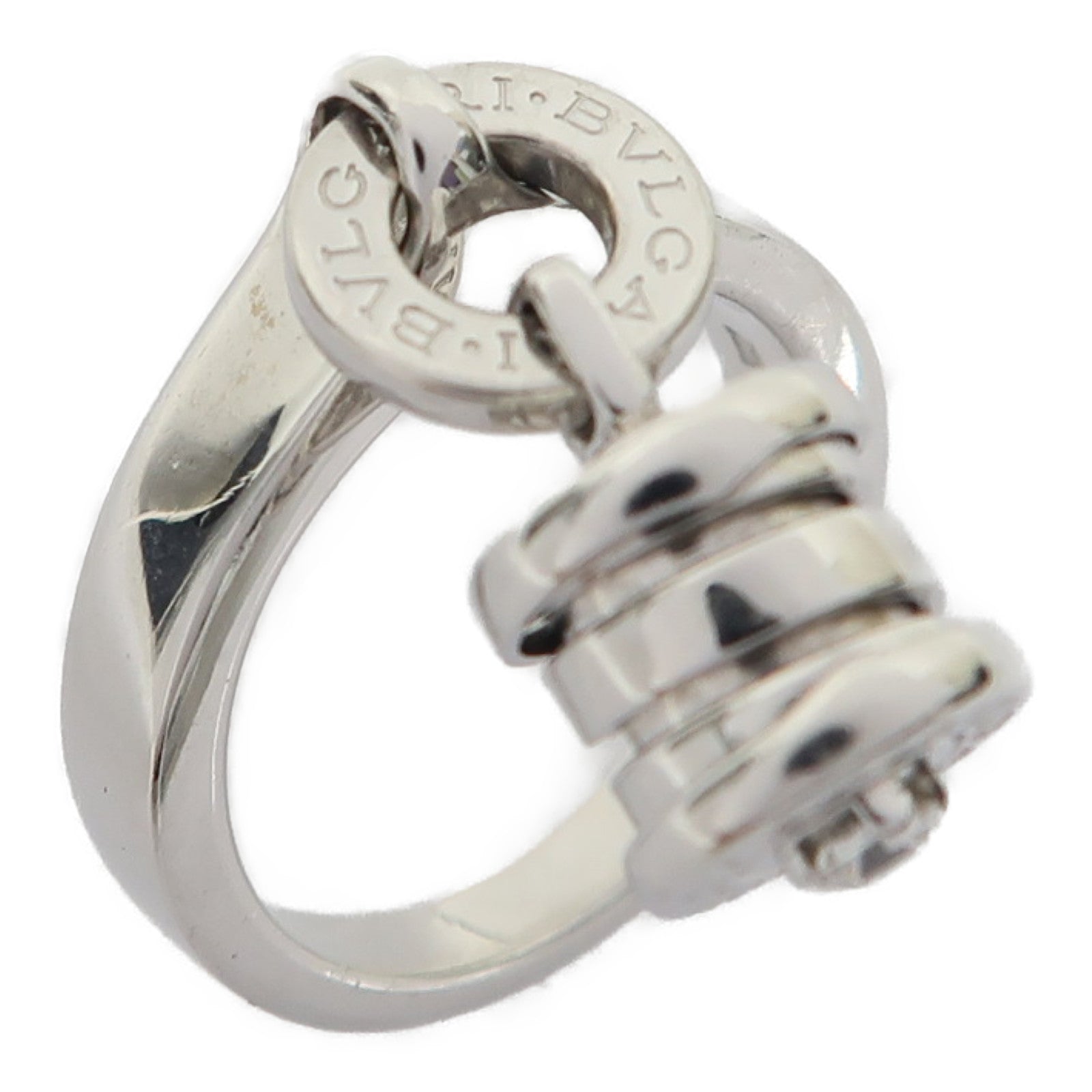 BVLGARI 18K白金Element Diamond Ring戒指US#4.5