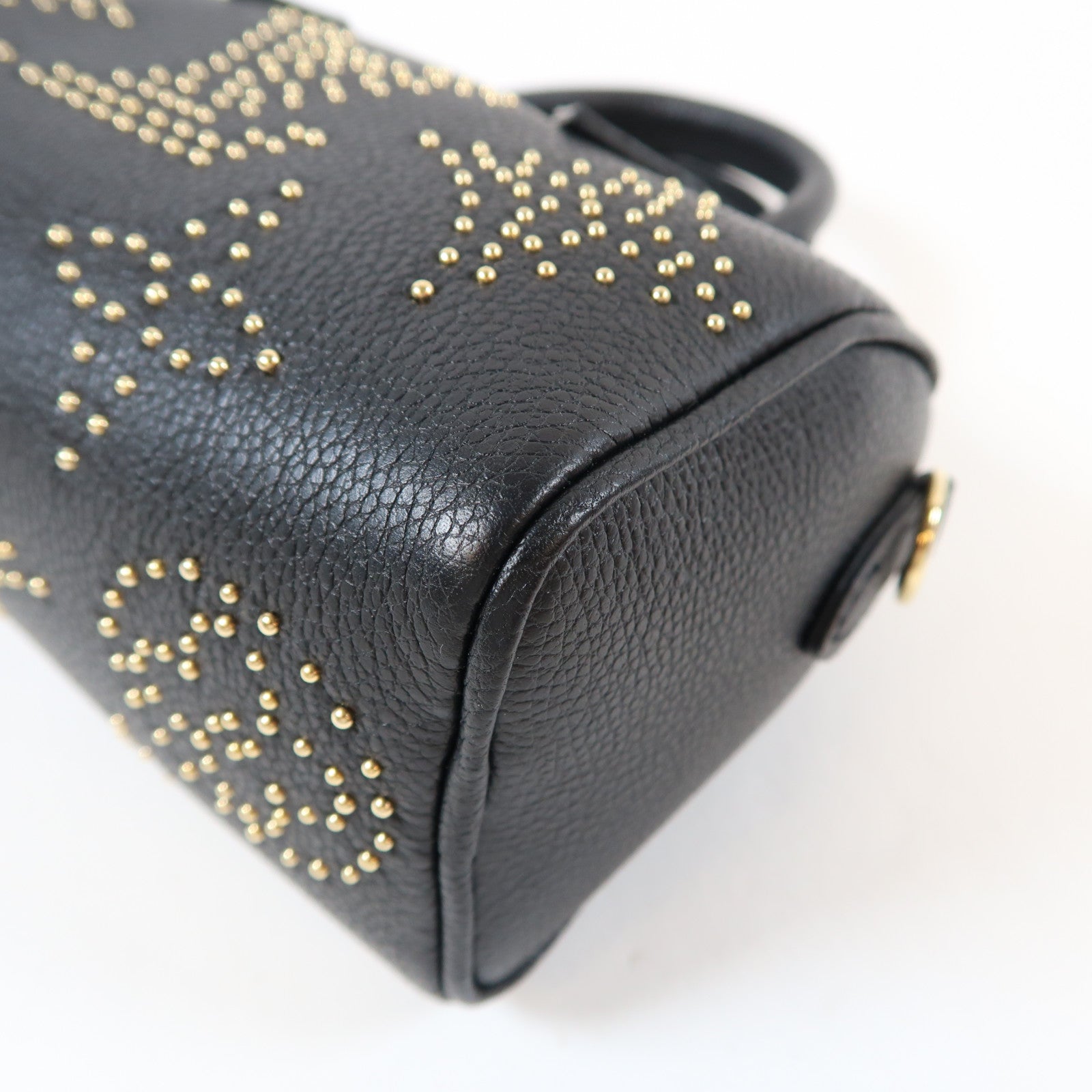 LOUIS VUITTON Monogram Empreinte Nano Speedy金扣手挽肩背兩用袋黑色