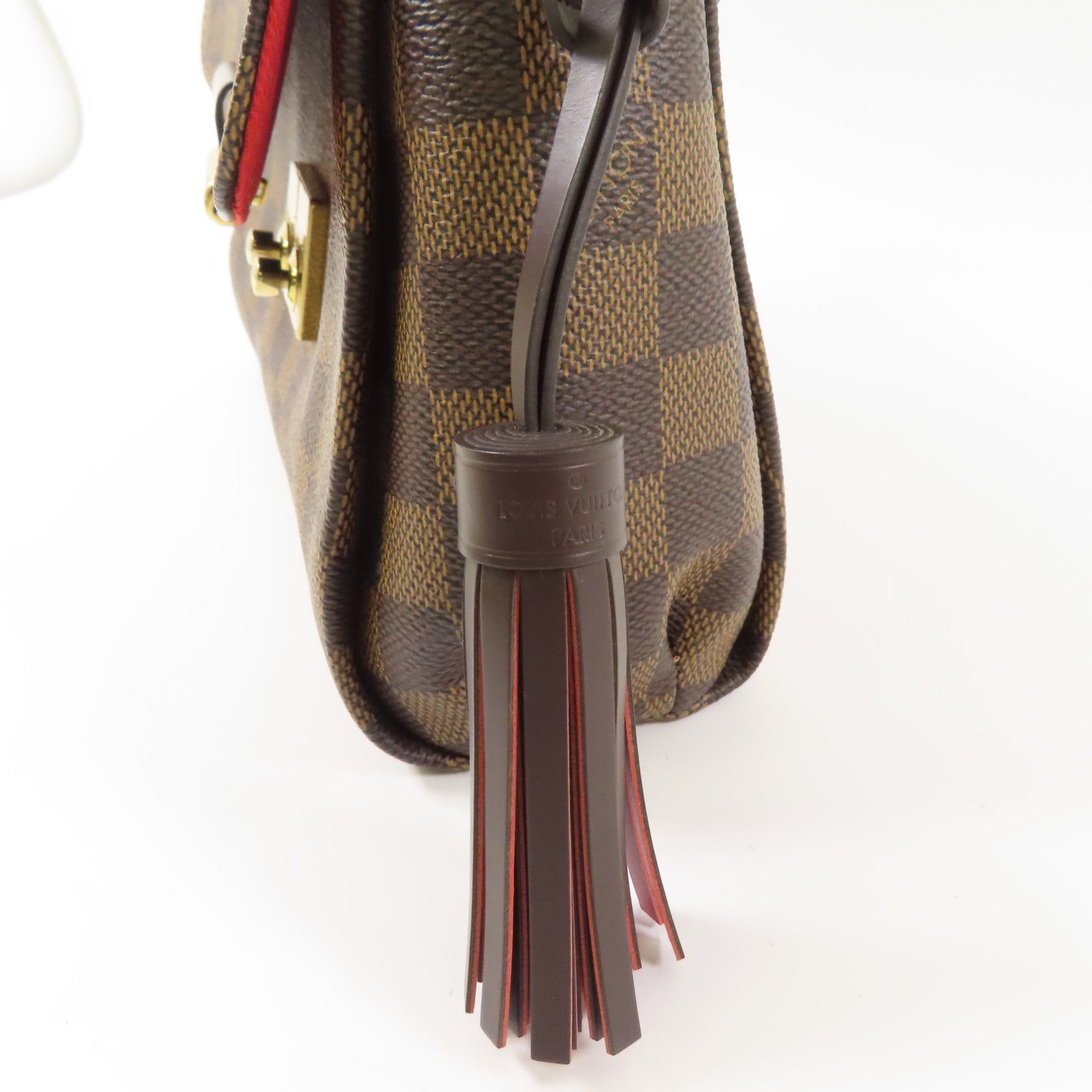 LOUIS VUITTON Damier Croisette金扣手挽袋