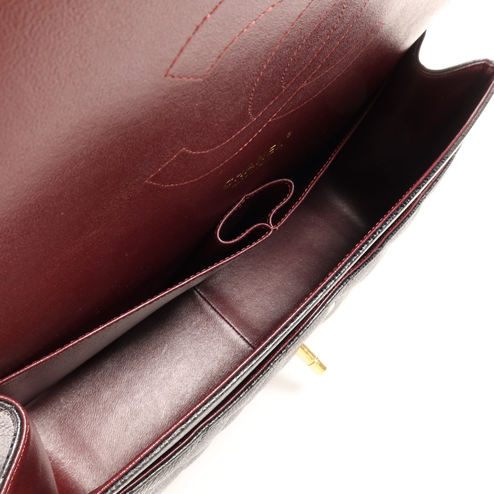 CHANEL 牛皮皮革Large Classic金扣鏈帶肩背袋