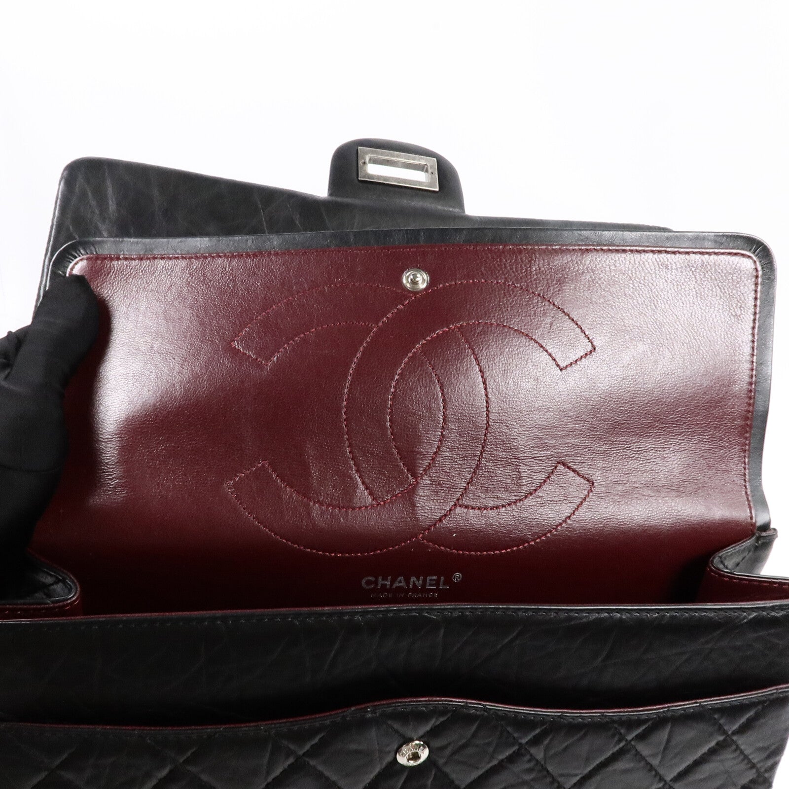 CHANEL 牛皮皮革Chanel 2.55 Large鏈帶肩背袋