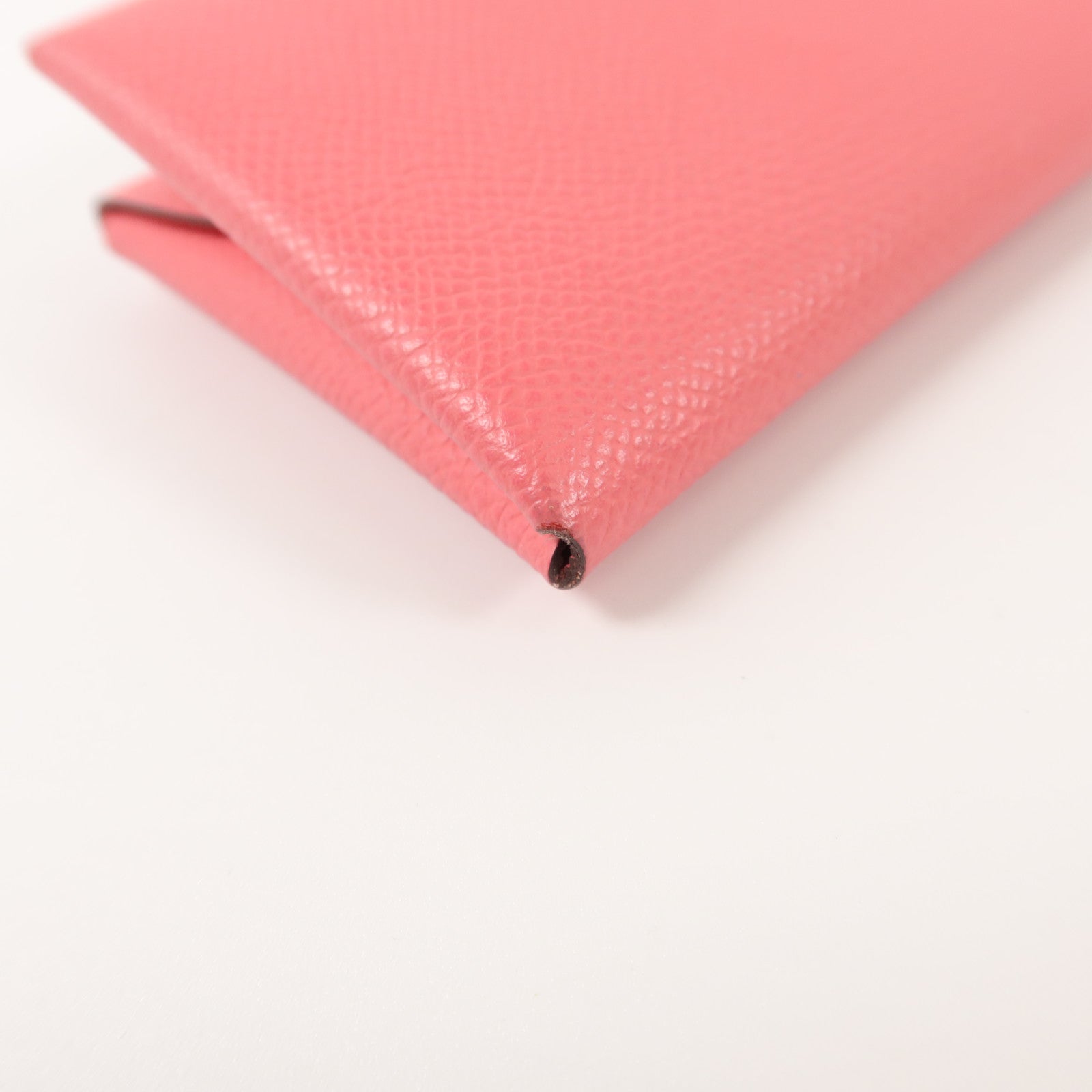 HERMES Epsom皮革Calvi Duo卡片套Rose Azalee
