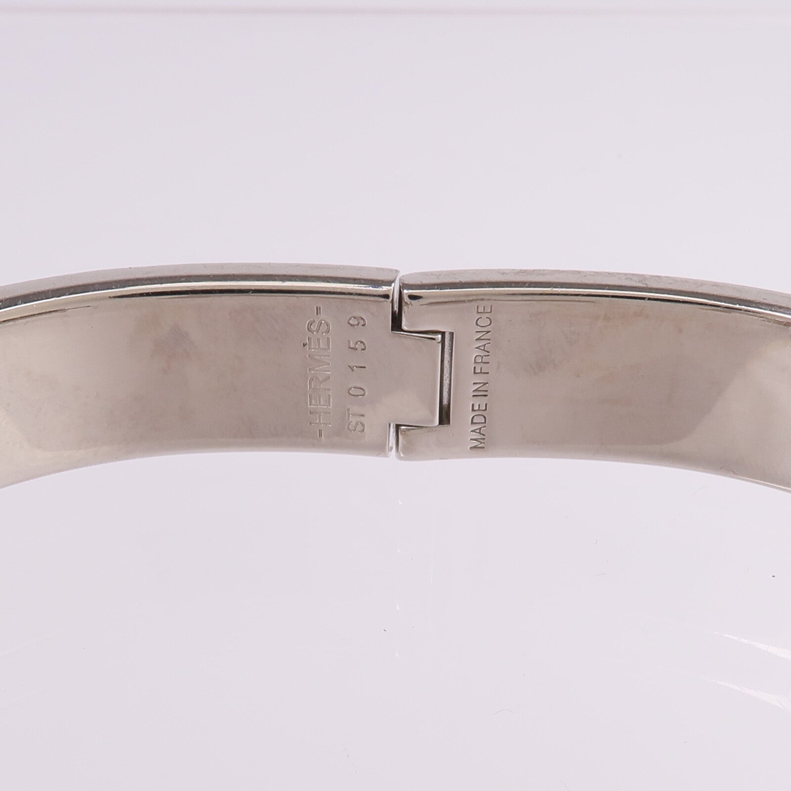 HERMES 金屬/琺瑯Clic H Bracelet銀扣手鐲
