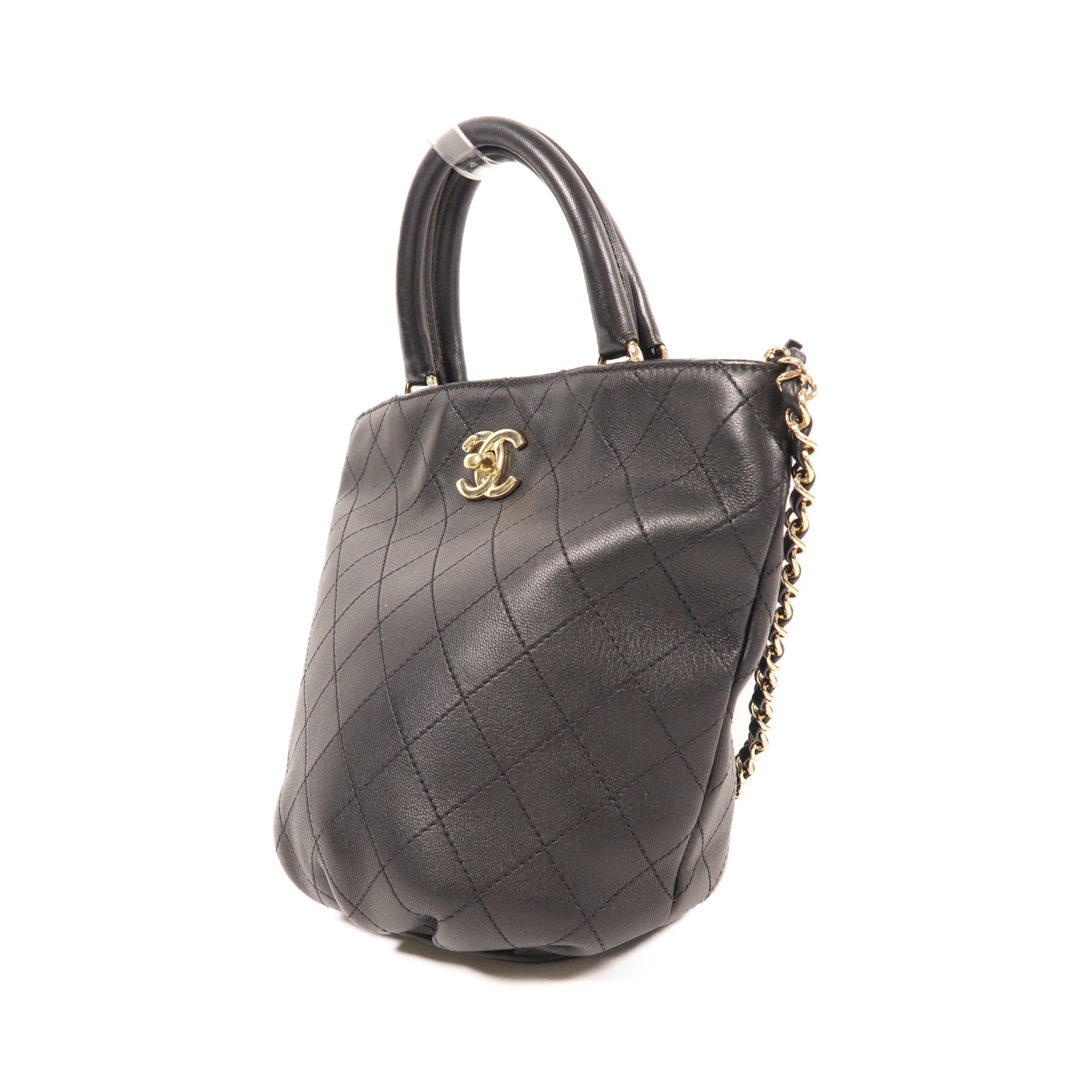 CHANEL 【激減優惠】牛皮皮革2 Way Shoulder金扣手挽肩背兩用袋