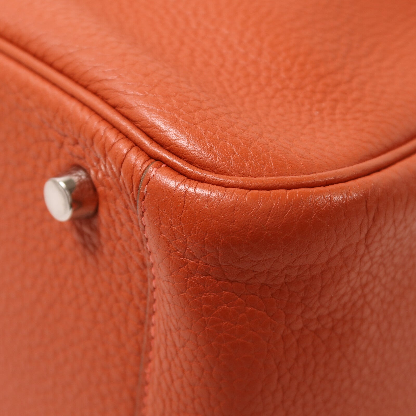 HERMES Togo皮革Lindy 30銀扣手挽肩背兩用袋Capucine
