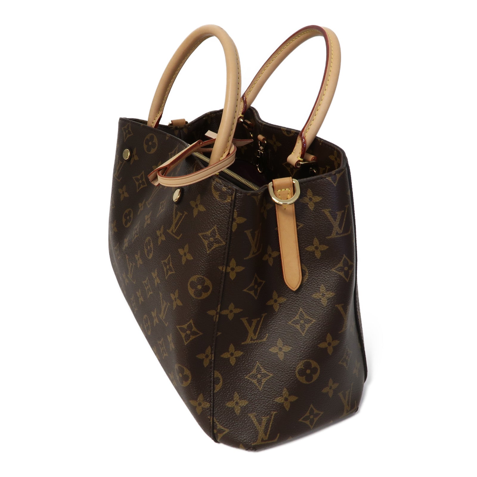 LOUIS VUITTON Monogram Montaigne金扣手挽肩背兩用袋啡色