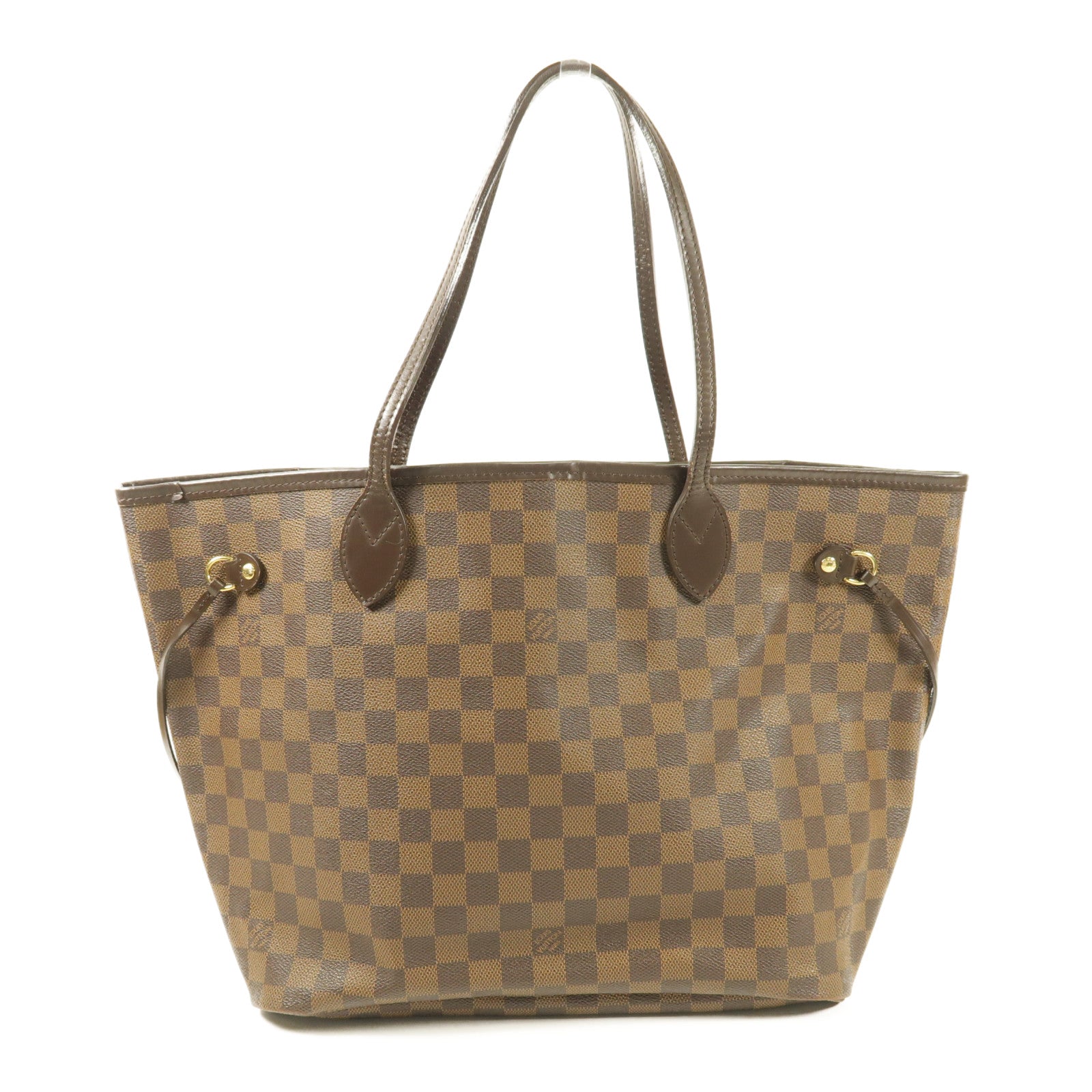 LOUIS VUITTON Damier Neverfull MM金扣手挽袋/肩背袋