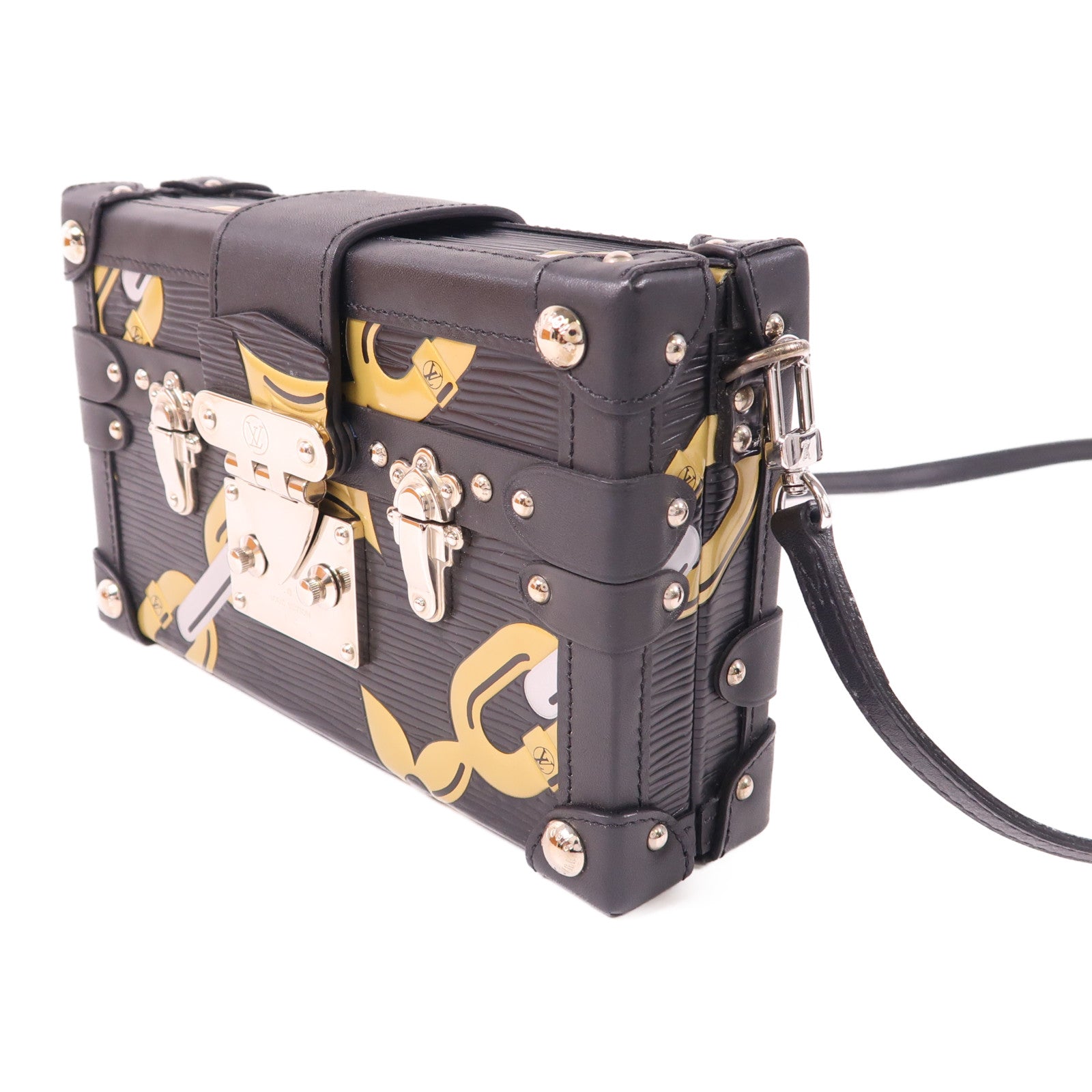 LOUIS VUITTON Epi Chain Flower Petite Malle銀扣肩背袋