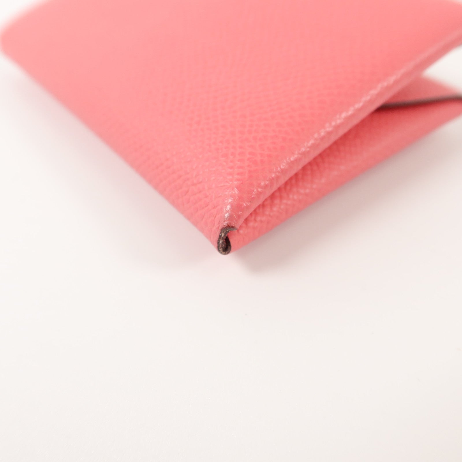 HERMES Epsom皮革Calvi Duo卡片套Rose Azalee