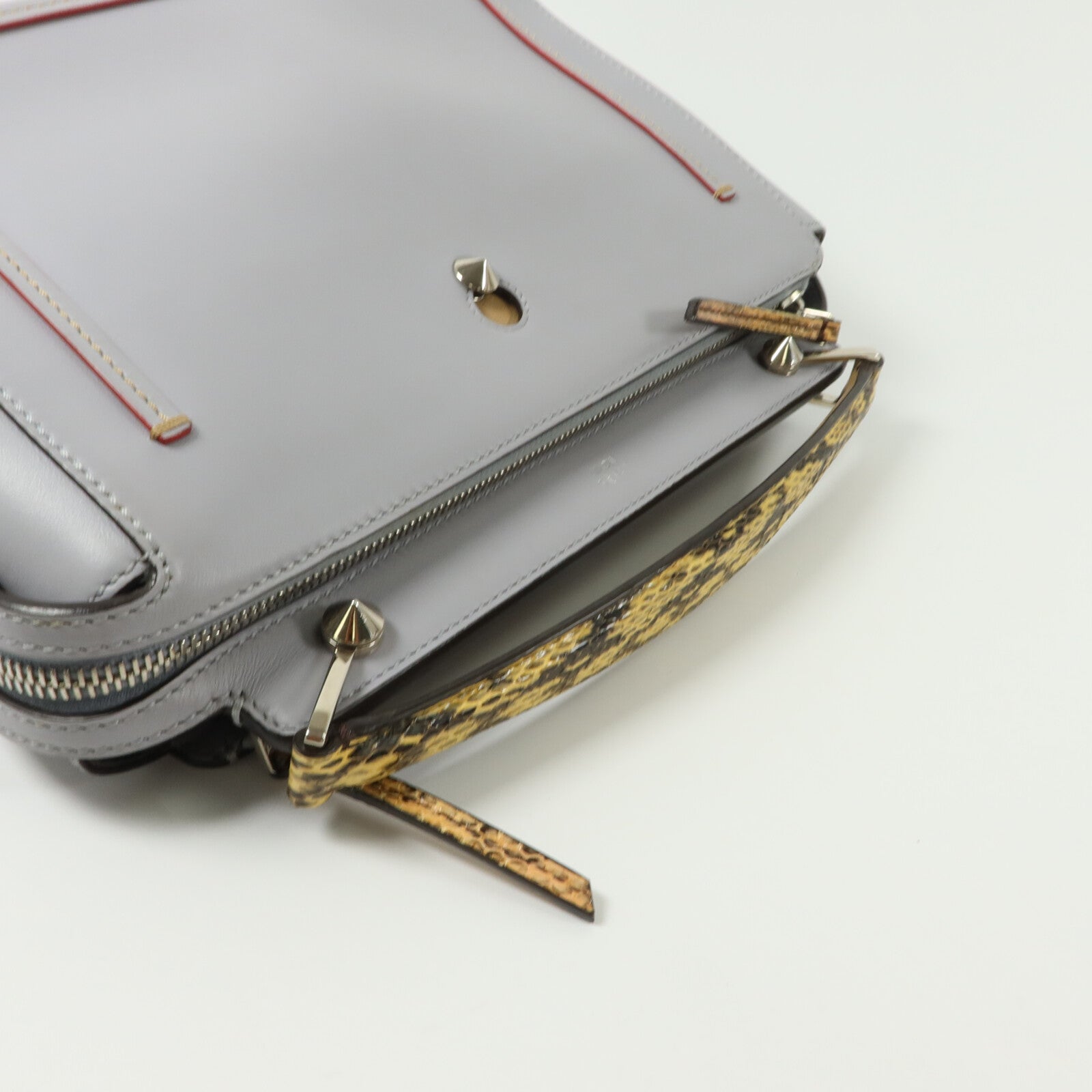 FENDI 牛皮皮革/蛇皮皮革Dotcom Medium手挽肩背兩用袋