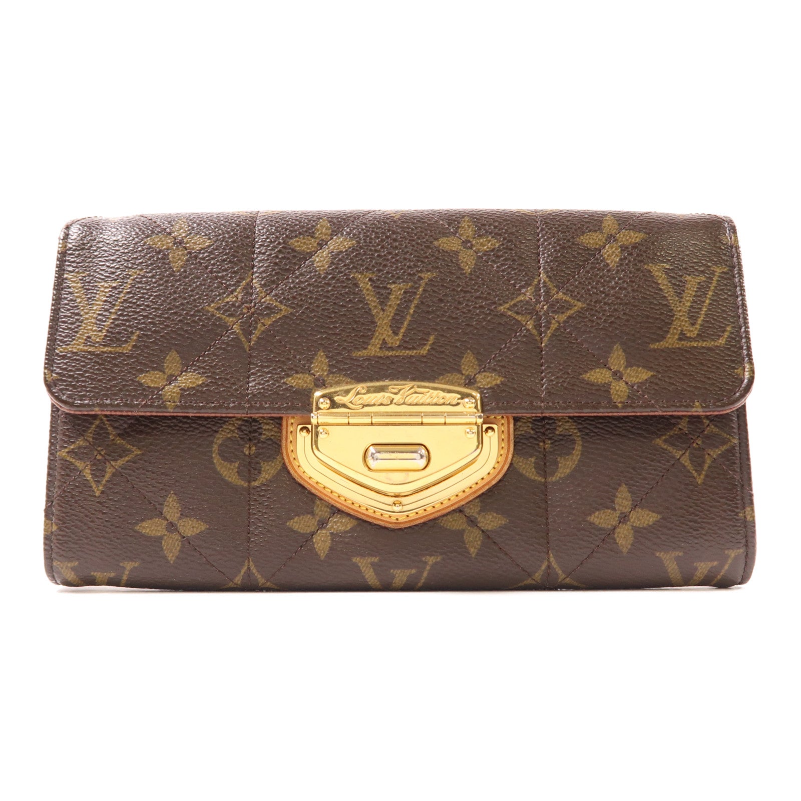 LOUIS VUITTON Monogram Etoile Portefeuille Sarah金扣長錢包棕色