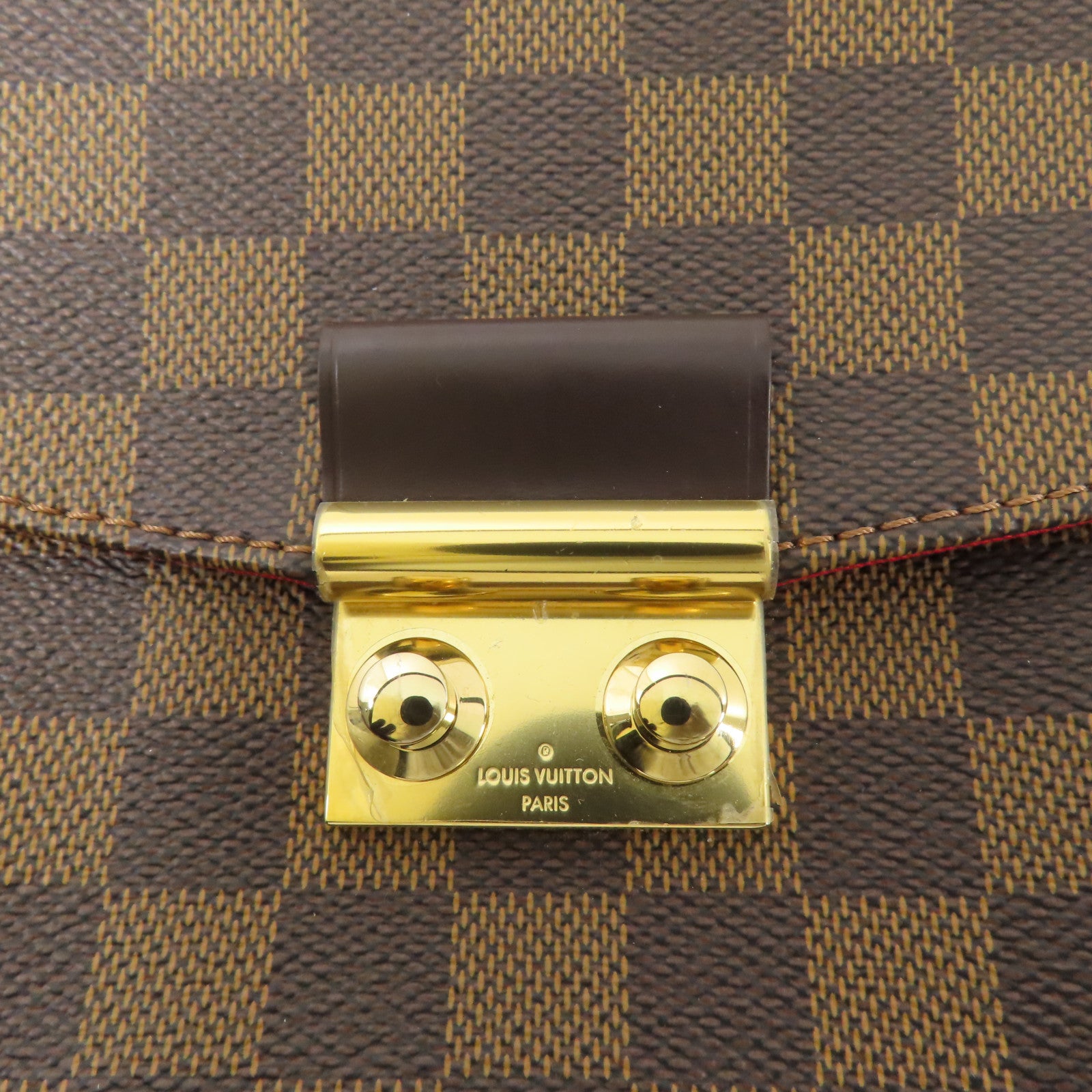 LOUIS VUITTON Damier Croisette金扣手挽袋