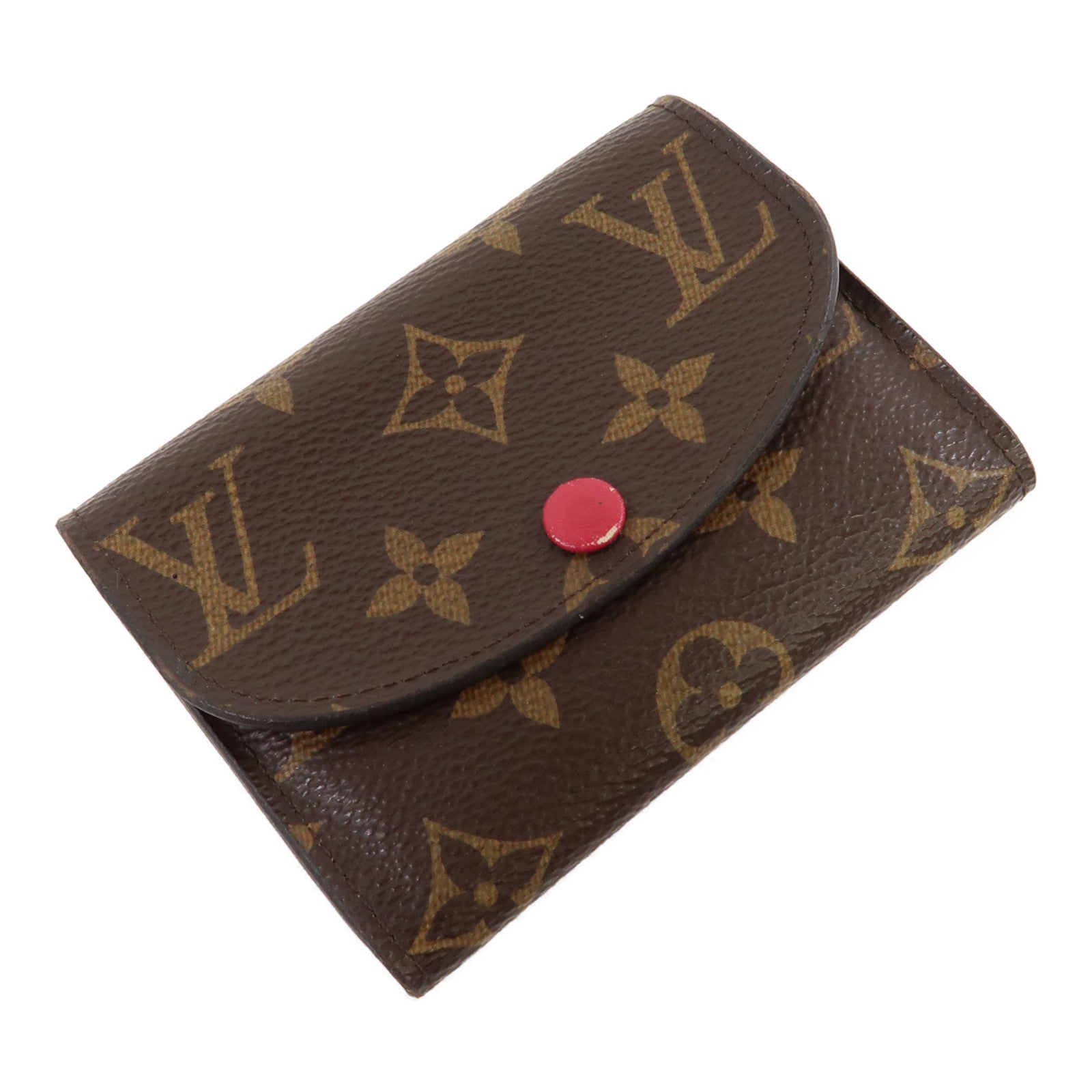 LOUIS VUITTON 【激減優惠】Monogram Rosalie金扣卡片套啡色/粉紅色