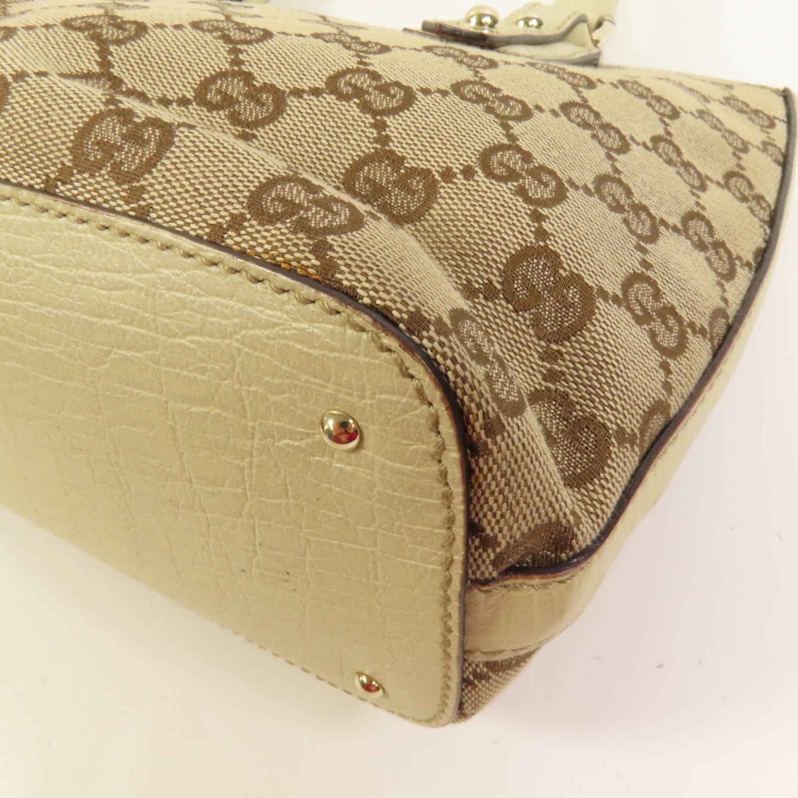 GUCCI 帆布Horsebit Tote金扣手挽袋