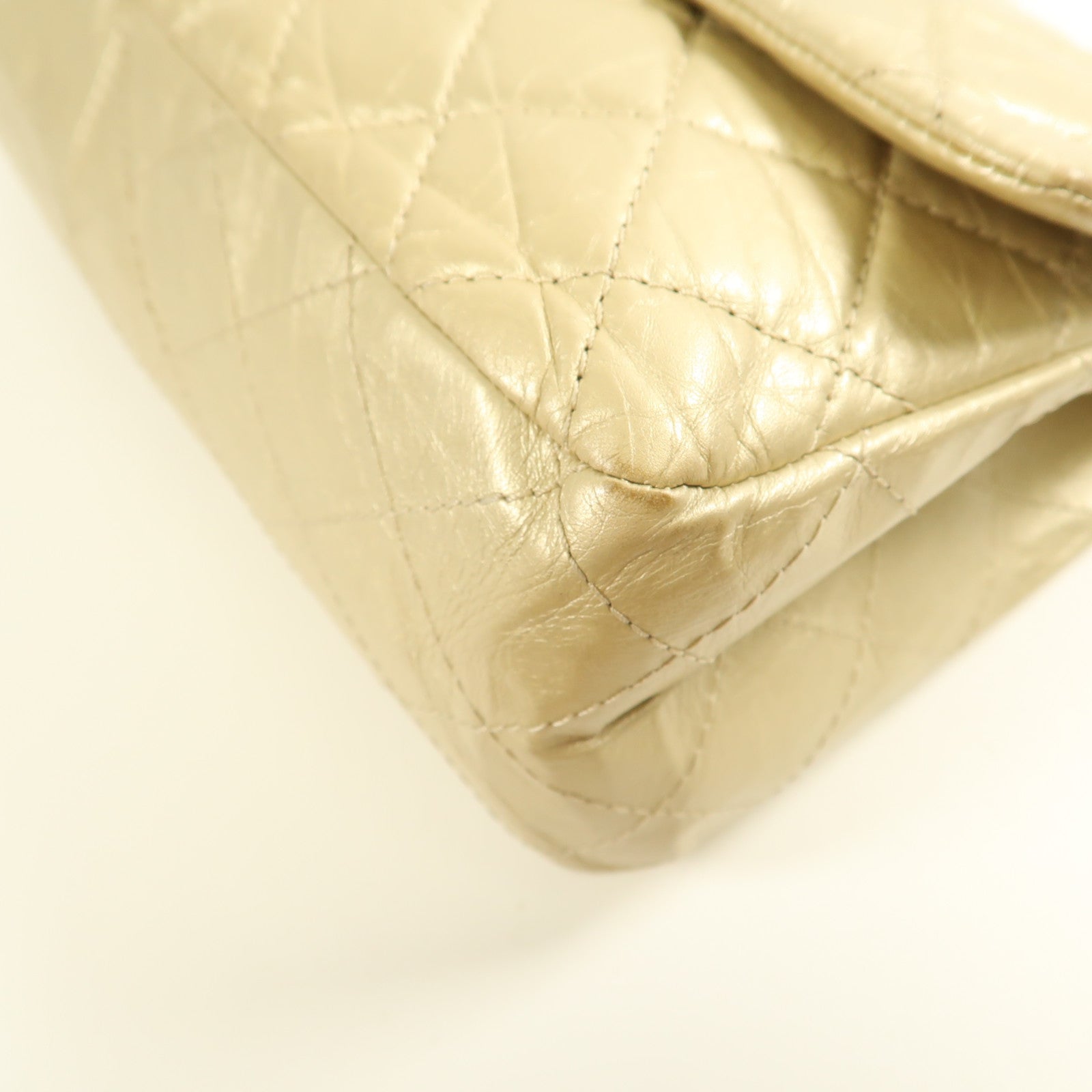 CHANEL 牛皮皮革Jumbo 2.55金扣鏈帶肩背袋