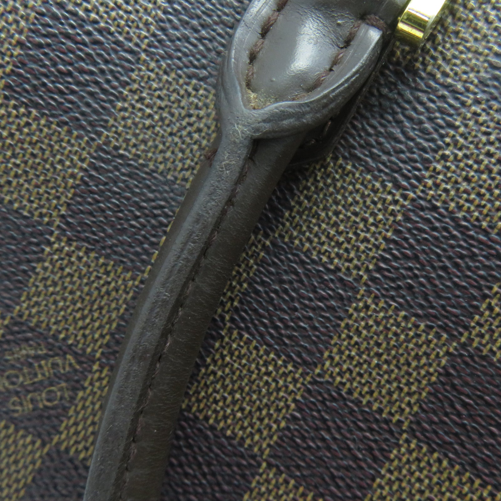 LOUIS VUITTON Damier Rivera MM金扣手挽袋啡色