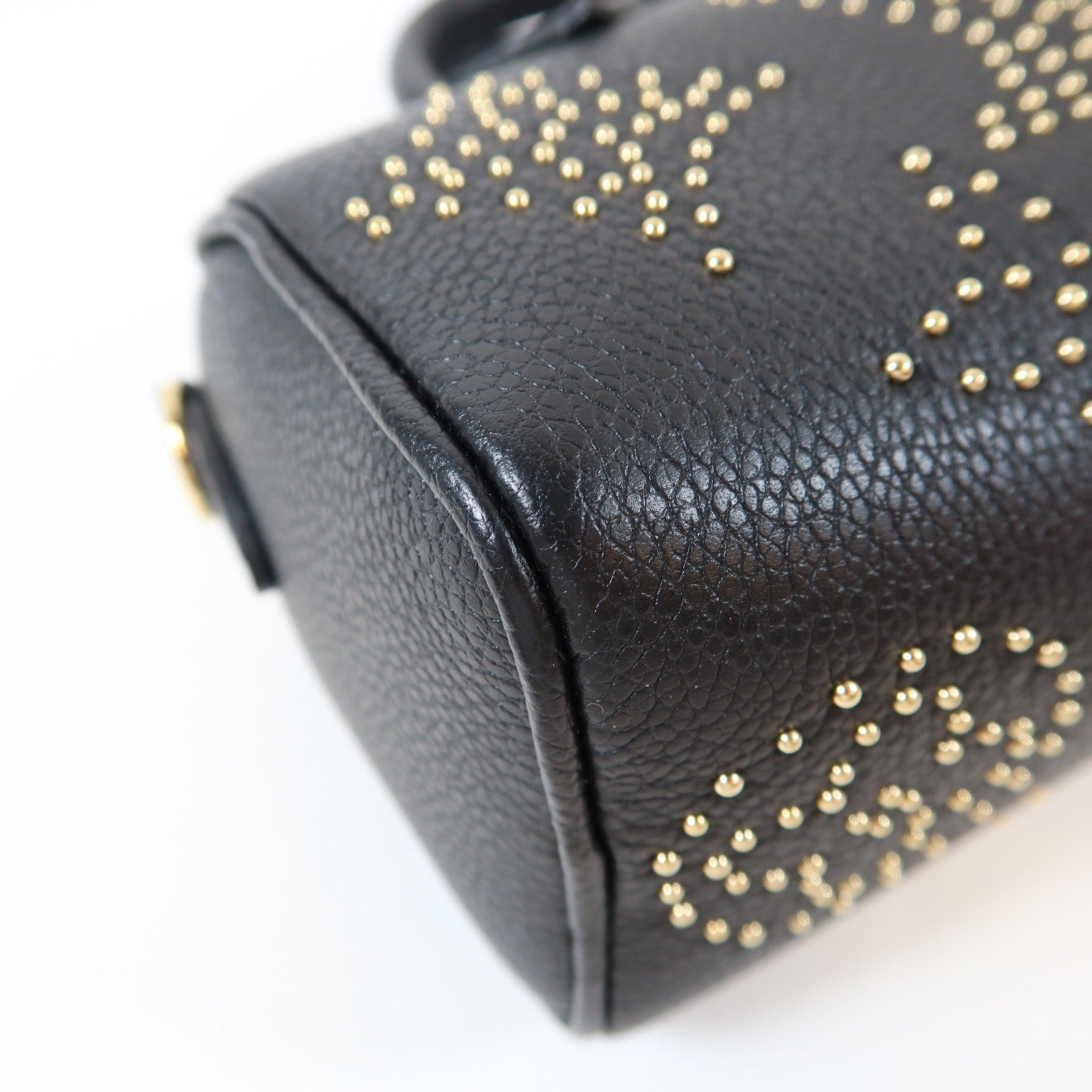 LOUIS VUITTON Monogram Empreinte Nano Speedy金扣手挽肩背兩用袋黑色