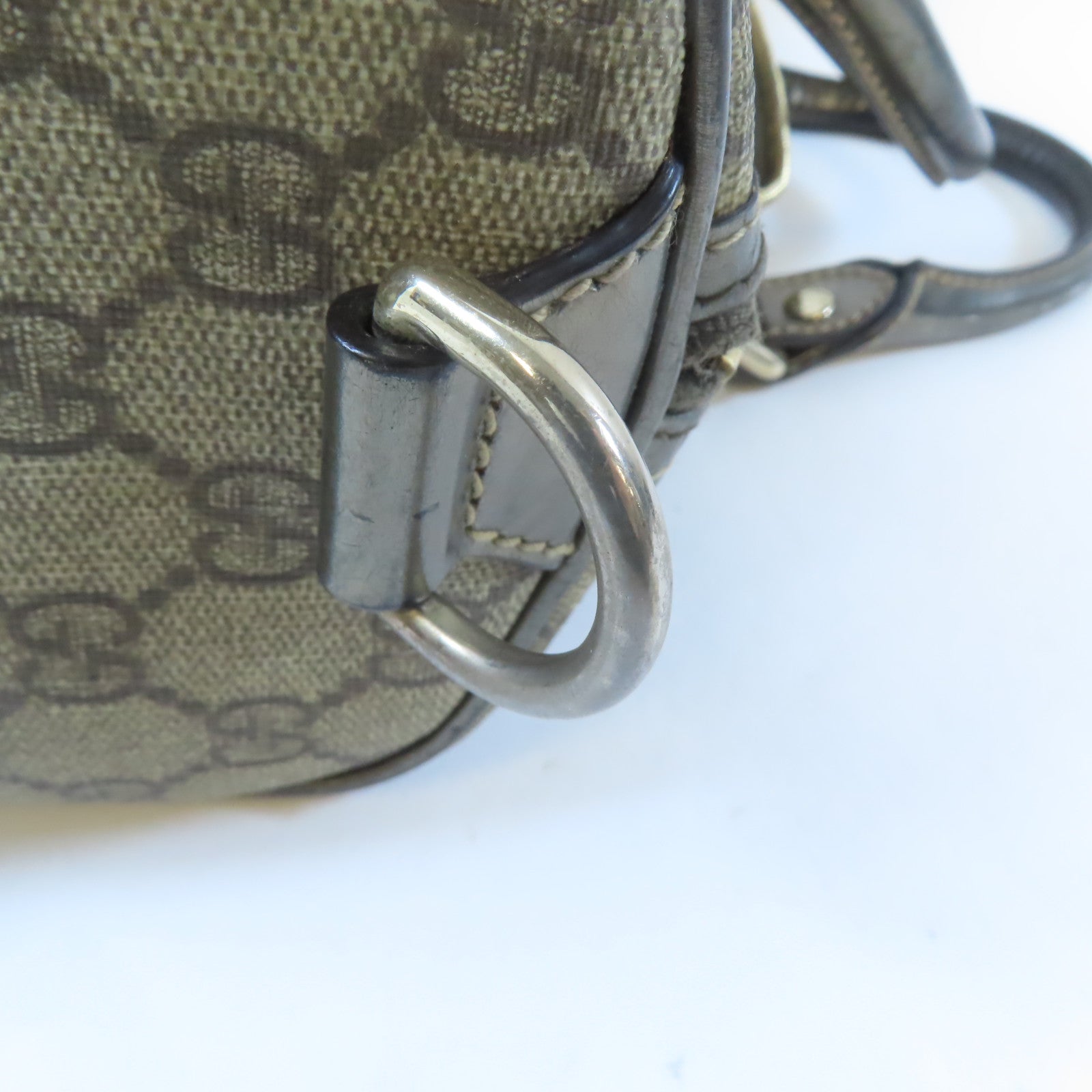 GUCCI GG GHW Boston Bag Hand Bag 193603 Coated Canvas Brown