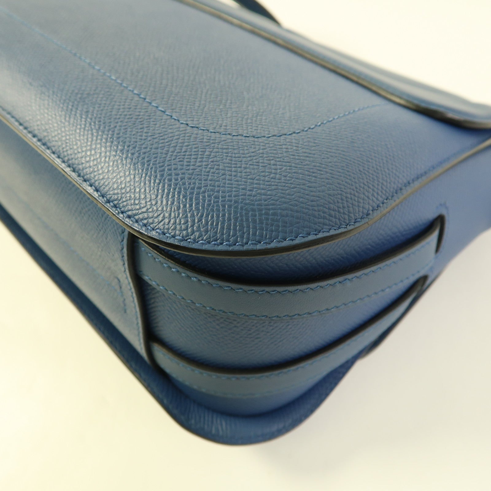 HERMES PHW Harnais Shoulder Bag Veau Epsom Swift Leather Colvert Blue