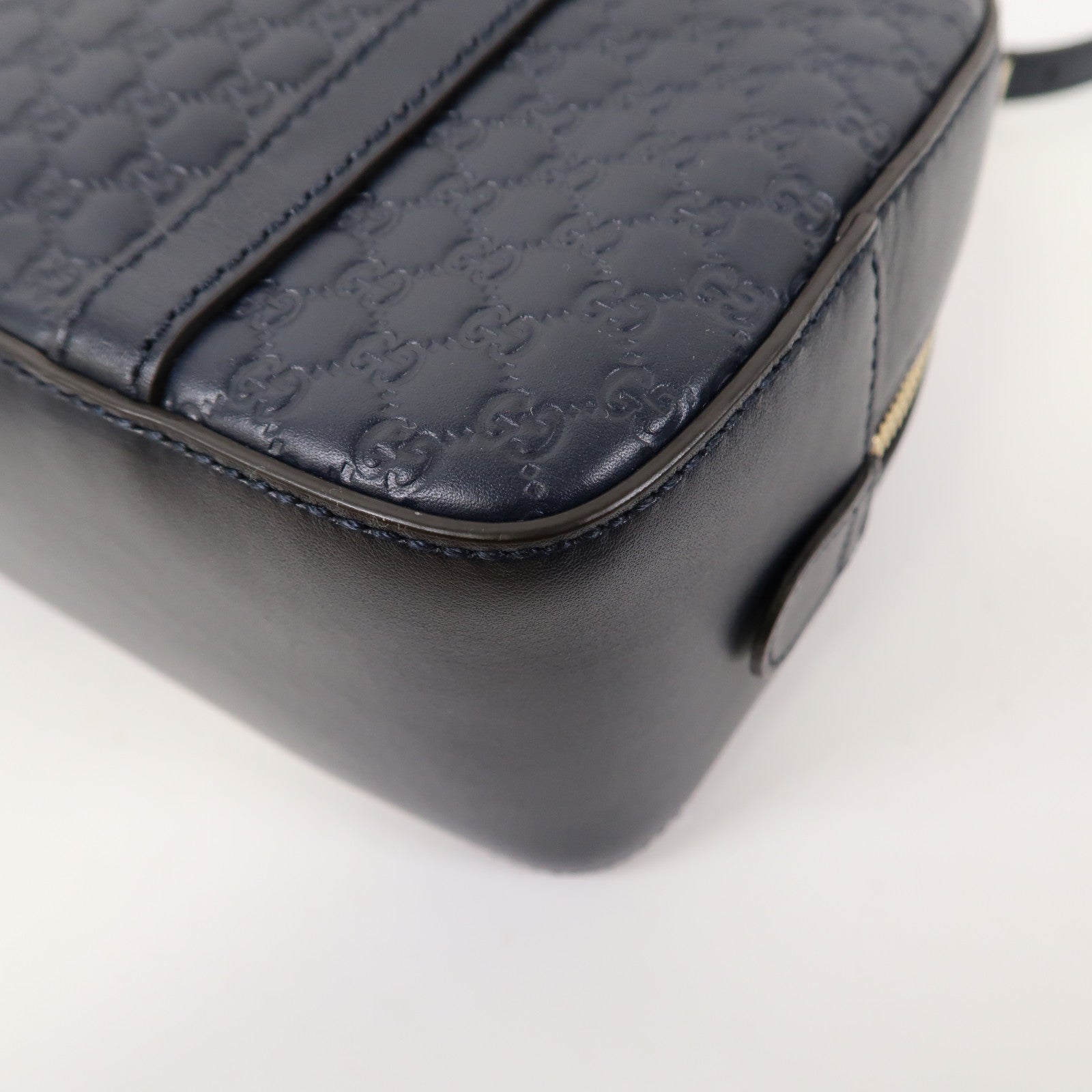 GUCCI 牛皮皮革Guccissima 2 Way Shoulder金扣手挽肩背兩用袋深藍色