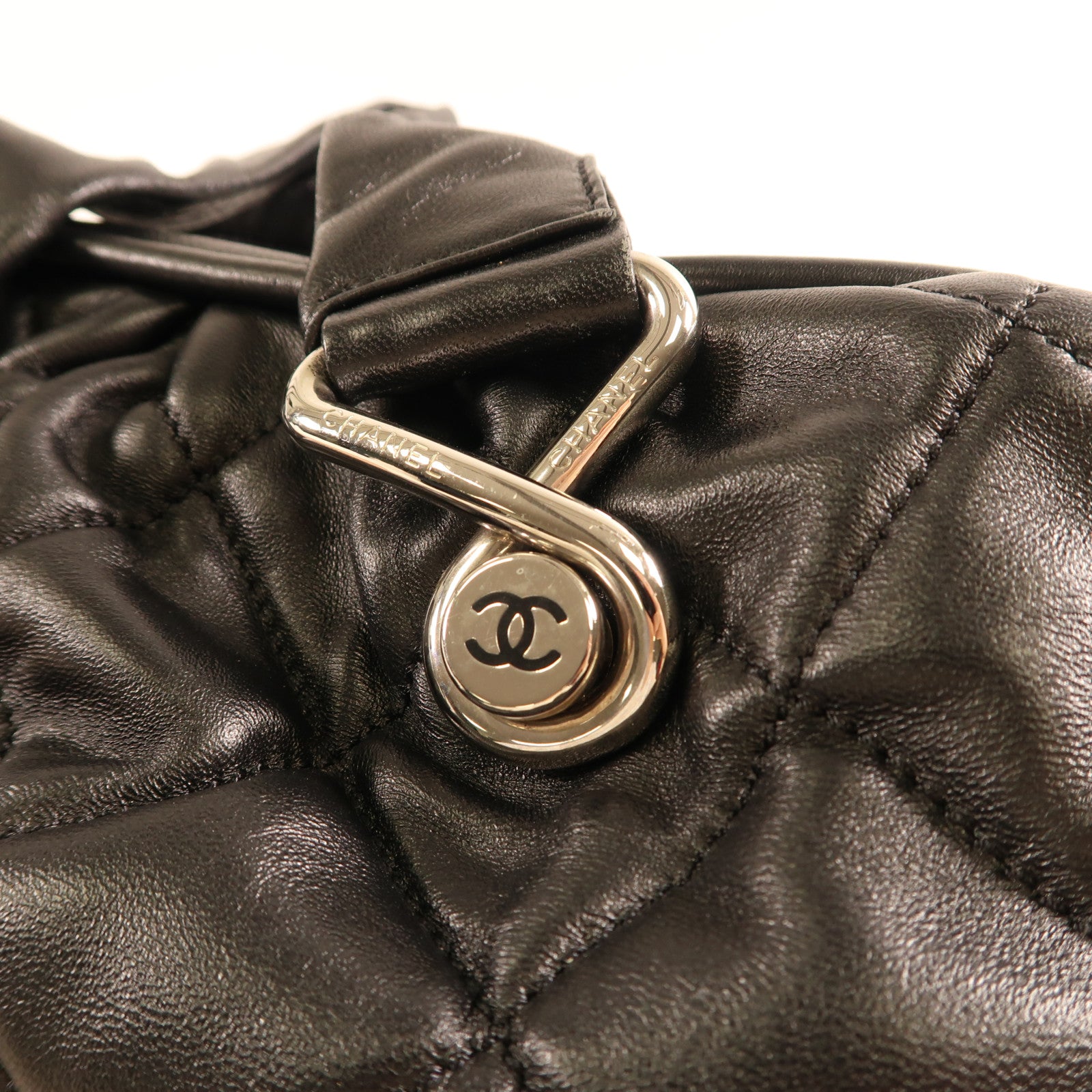 CHANEL 羊皮皮革Shoulder Bag銀扣肩背袋