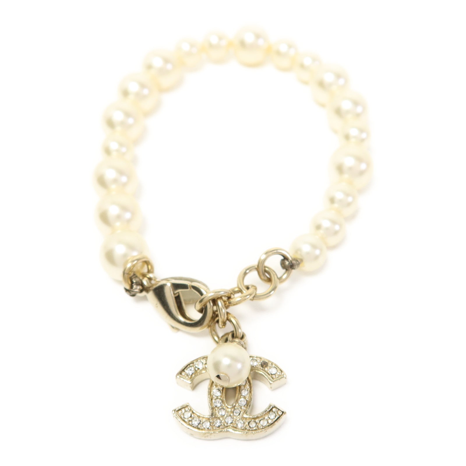 CHANEL 金屬/水晶Bracelet手鏈