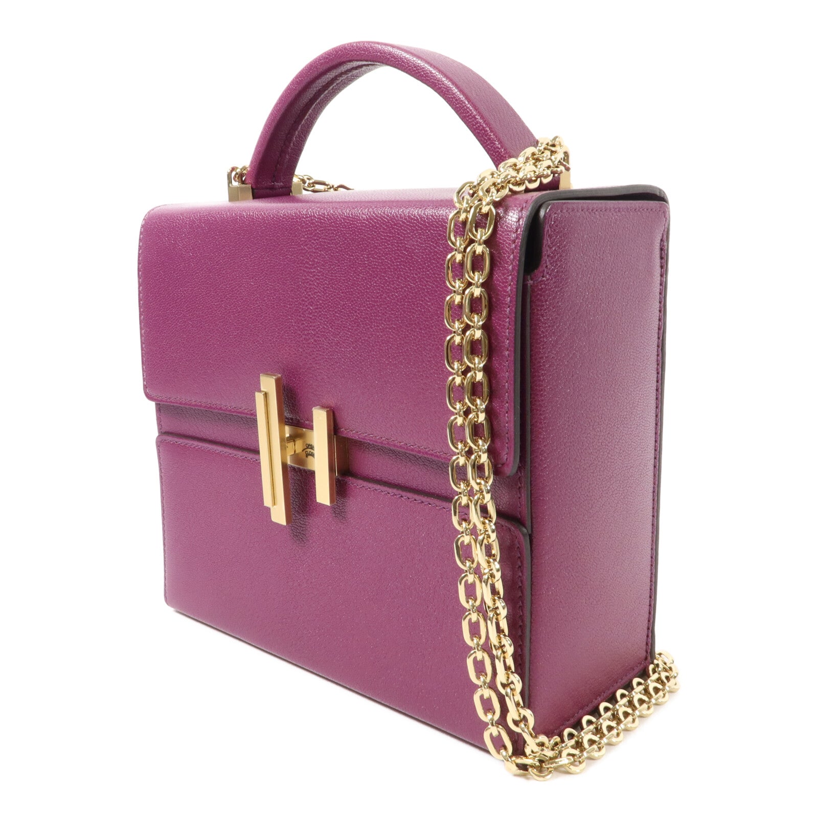 HERMES Chevre皮革Cinhetic Box肩背袋Anemone