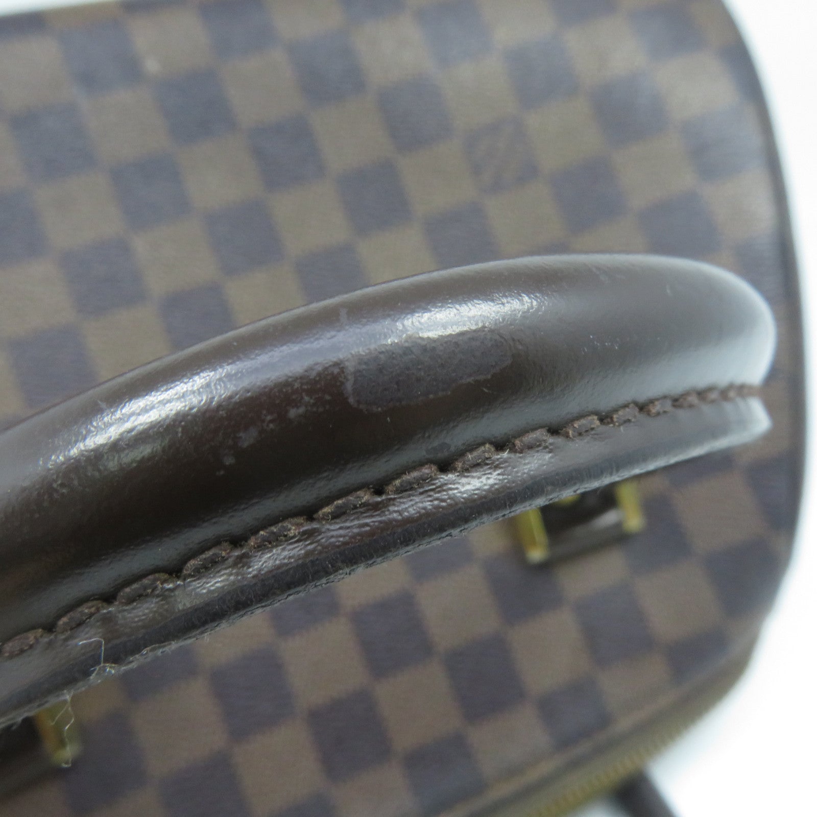 LOUIS VUITTON Damier Rivera MM金扣手挽袋啡色