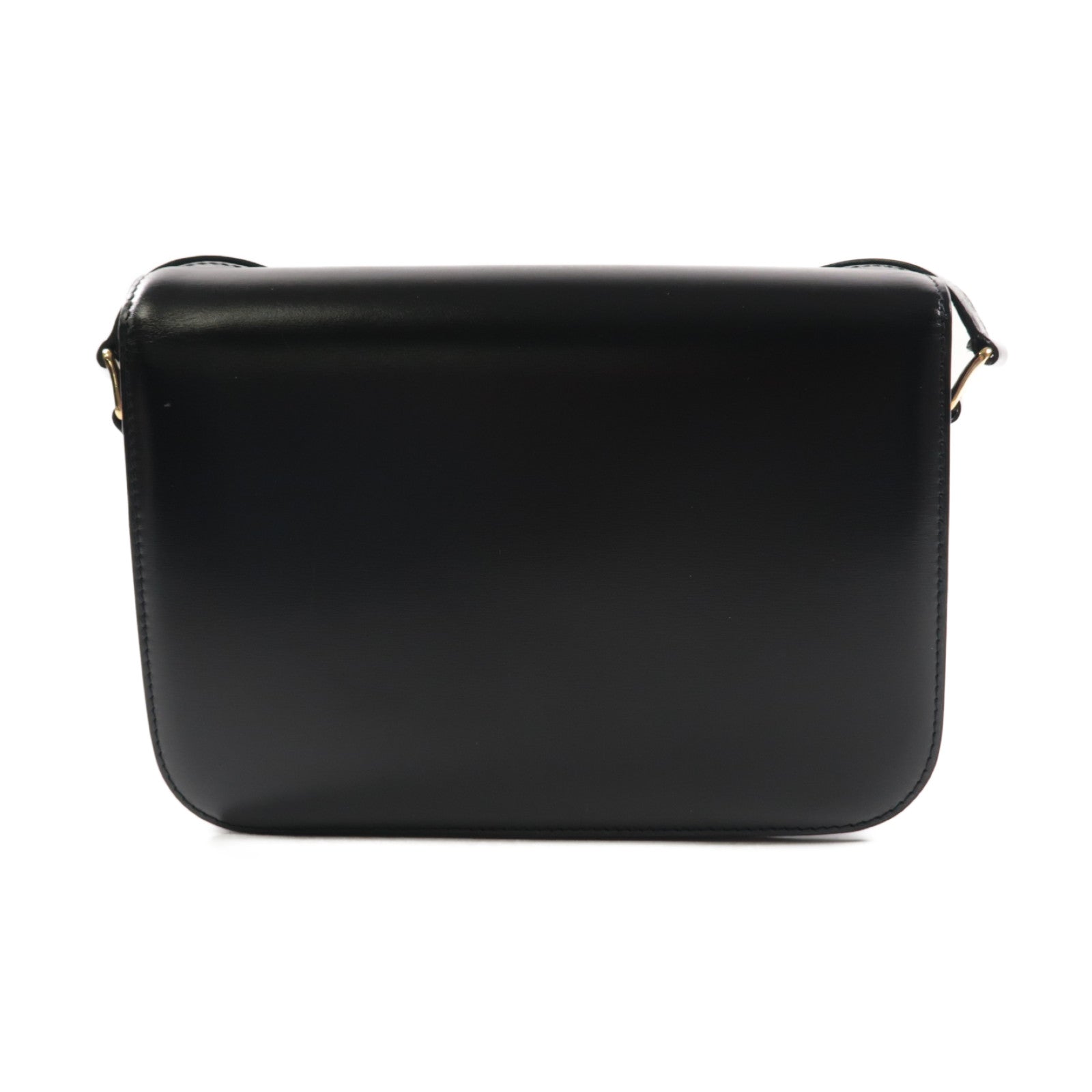 CELINE 牛皮皮革Classique Triomphe金扣肩背袋黑色