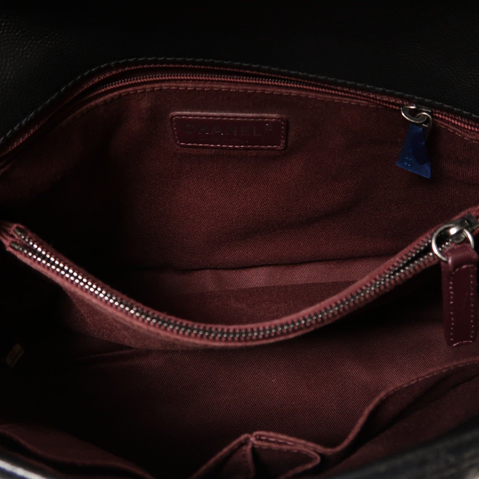 CHANEL 牛皮皮革Coco Handle Large銀扣手挽肩背兩用袋