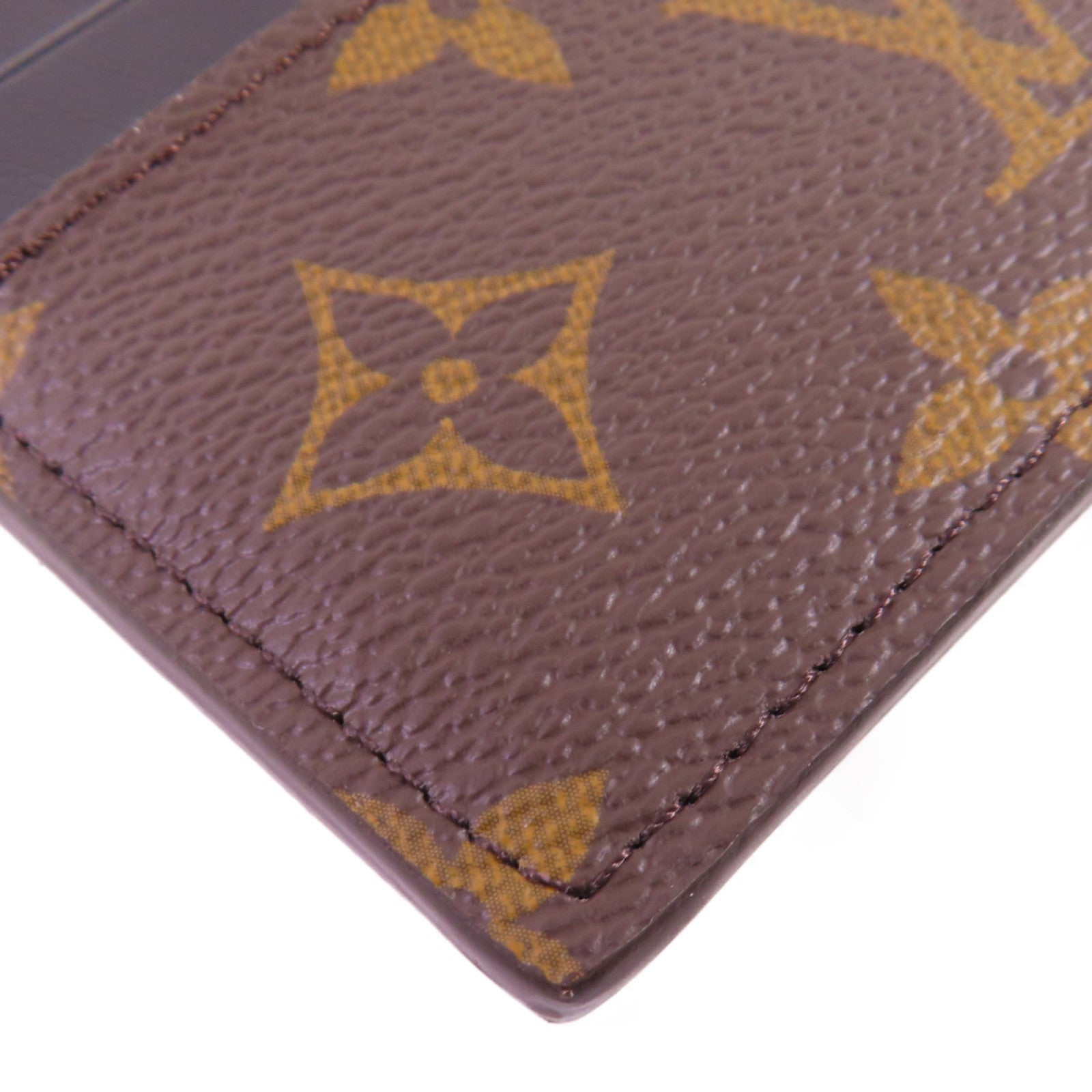 LOUIS VUITTON Monogram/牛皮皮革Slim Purse金扣拉鏈長錢包啡色/黑色
