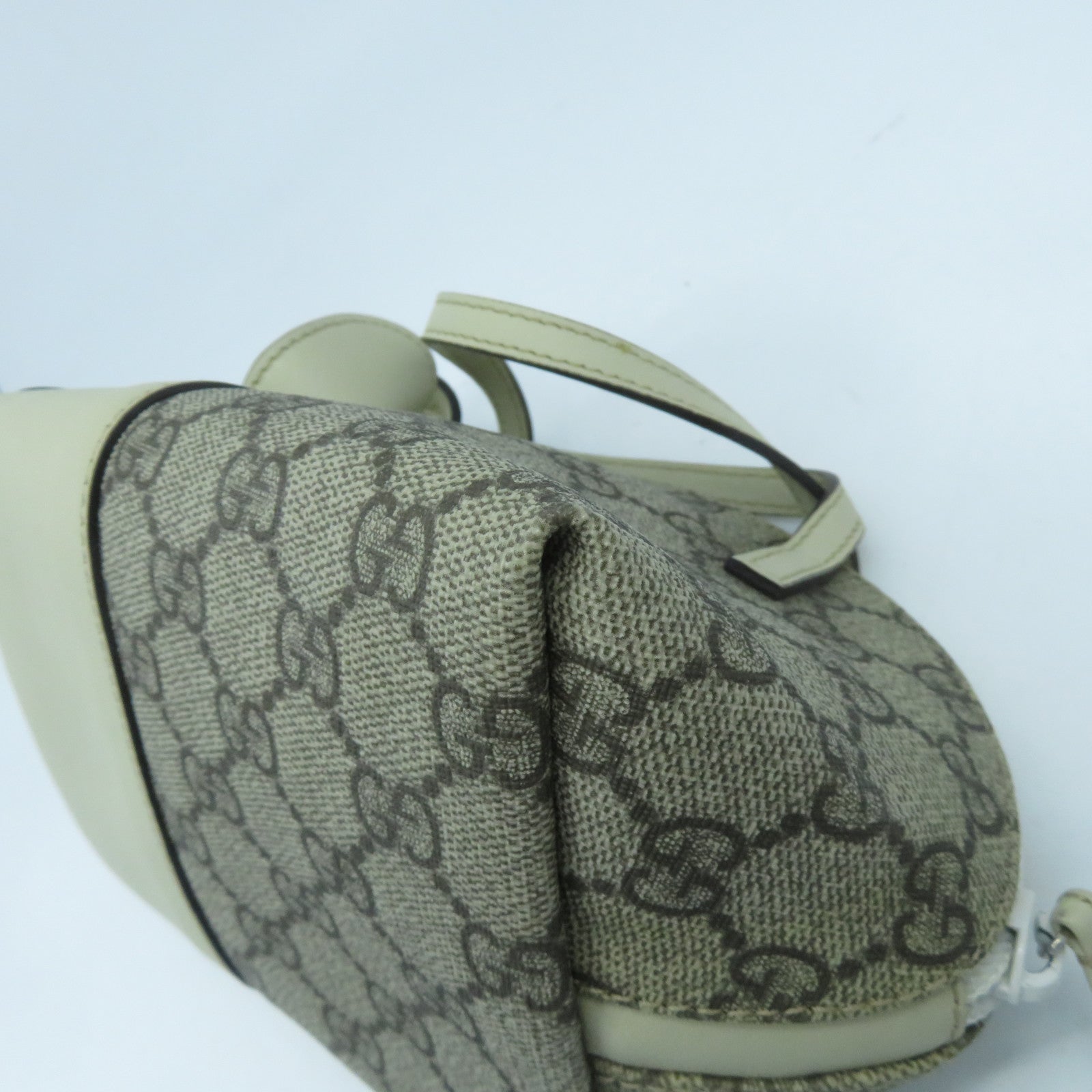 GUCCI 【激減優惠】塗層帆布Boston Bag銀扣手挽袋白色