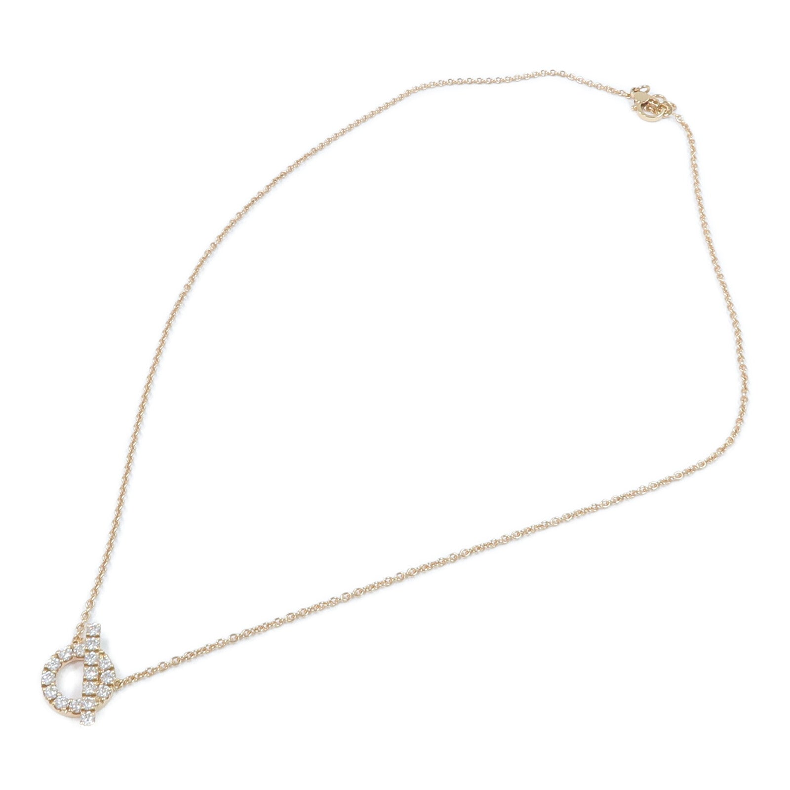 HERMES 18K玫瑰金Finesse Pendant鑽石項鍊