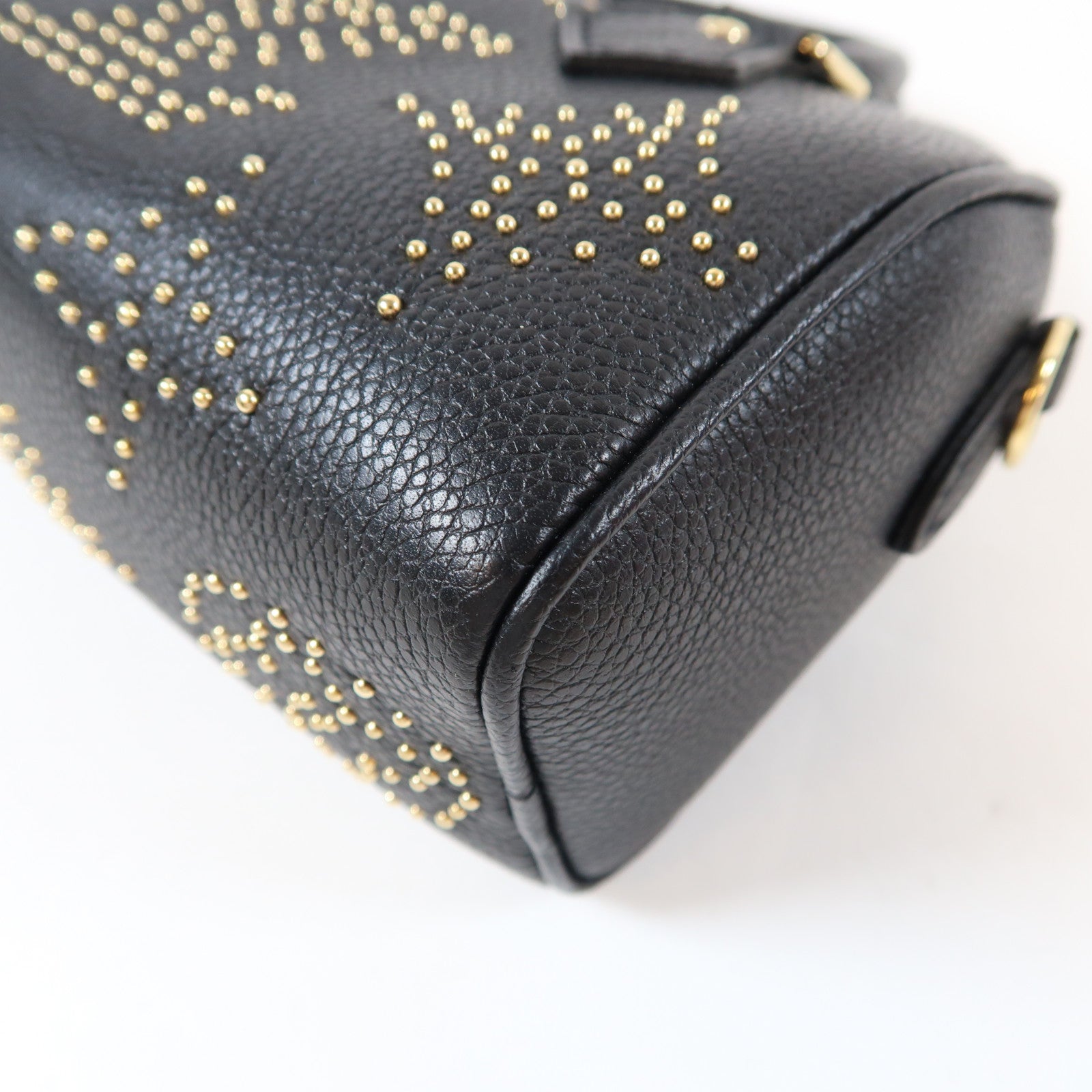 LOUIS VUITTON Monogram Empreinte Nano Speedy金扣手挽肩背兩用袋黑色