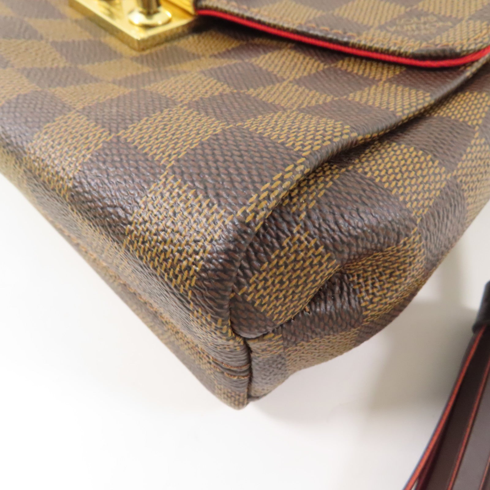 LOUIS VUITTON Damier Croisette金扣手挽袋