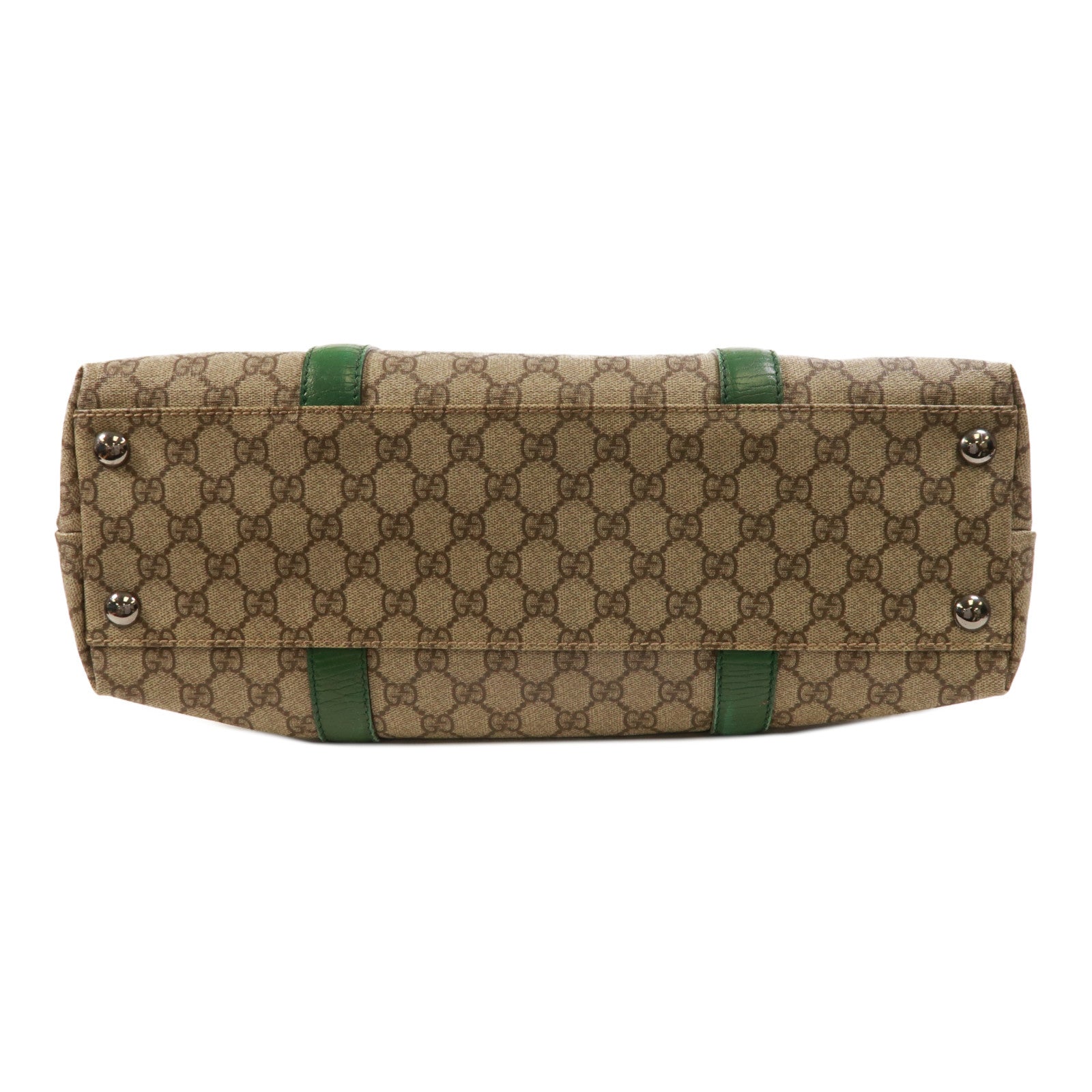 GUCCI 塗層帆布Tote Bag銀扣肩背袋
