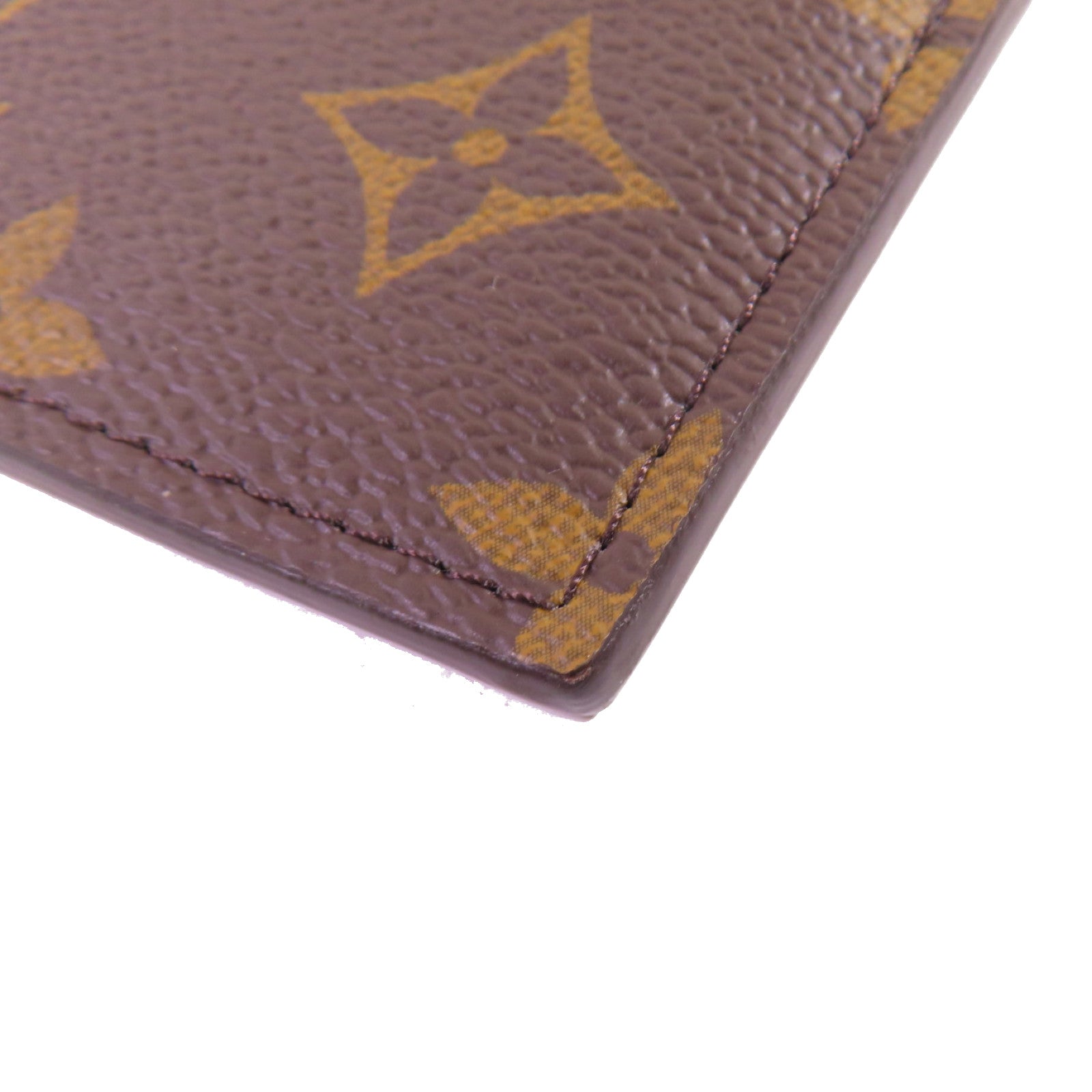 LOUIS VUITTON Monogram/牛皮皮革Slim Purse金扣拉鏈長錢包啡色/黑色