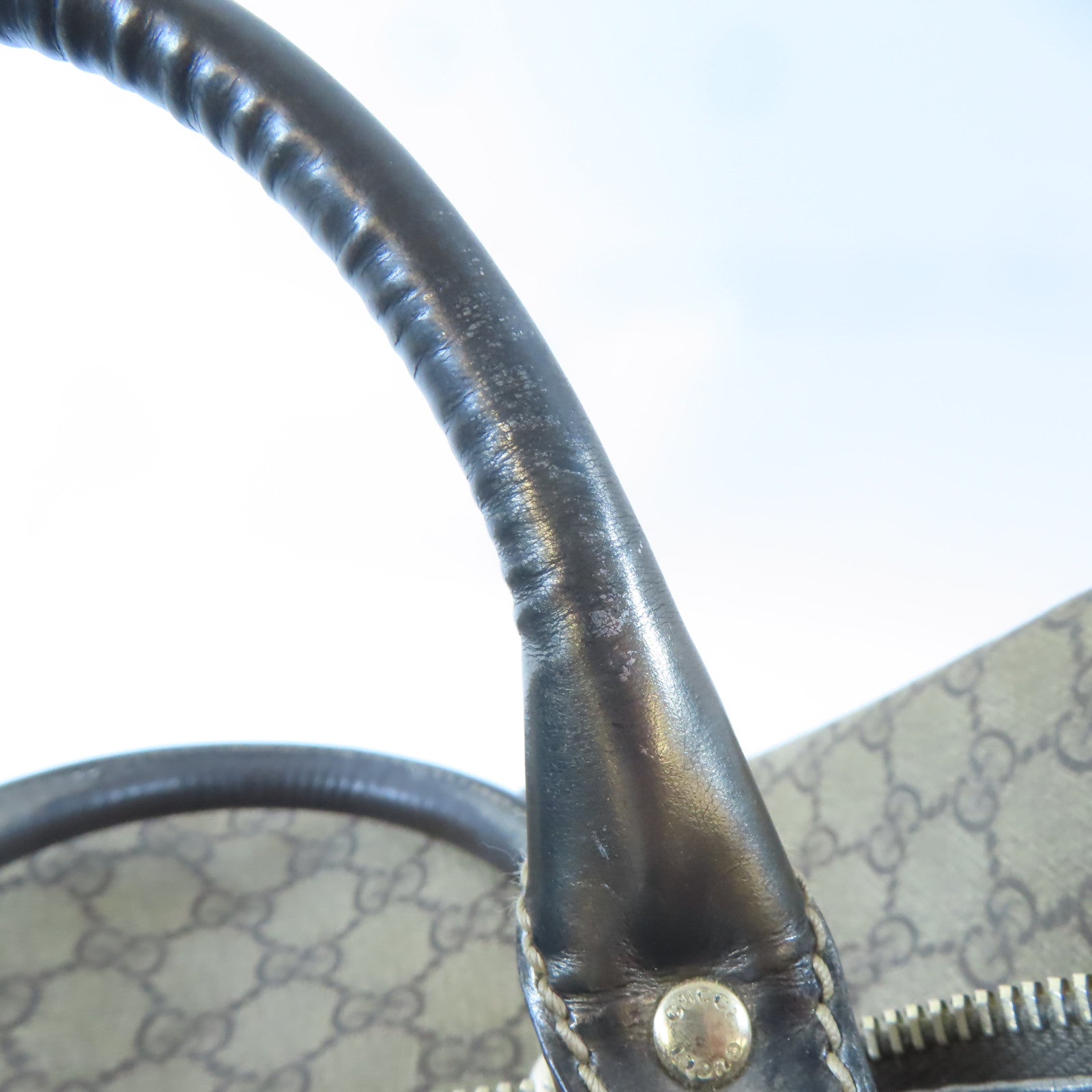 GUCCI GG GHW Boston Bag Hand Bag 193603 Coated Canvas Brown