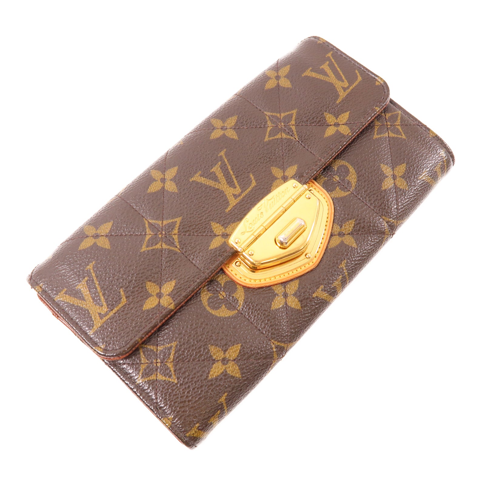 LOUIS VUITTON Monogram Etoile Portefeuille Sarah金扣長錢包棕色