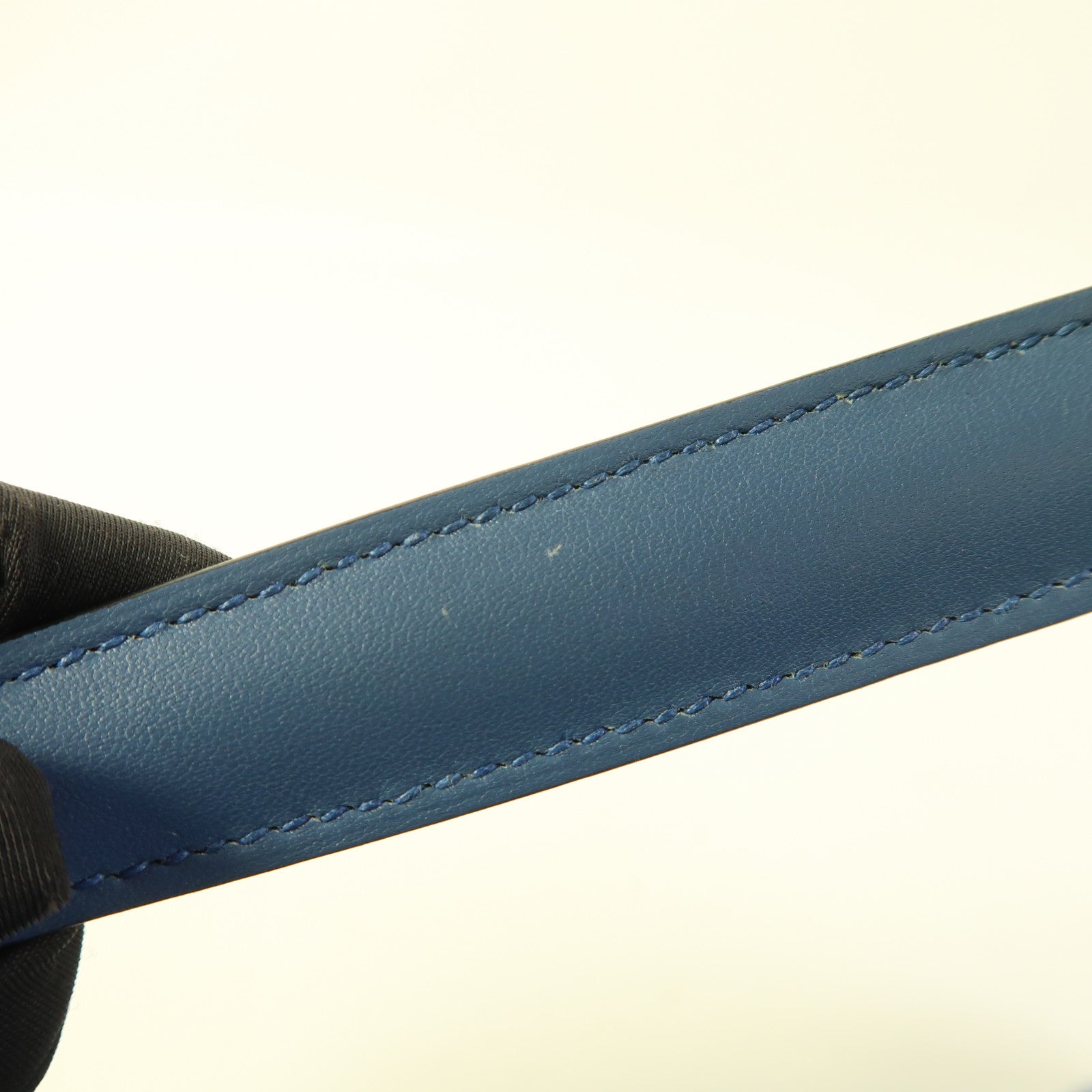 HERMES PHW Harnais Shoulder Bag Veau Epsom Swift Leather Colvert Blue