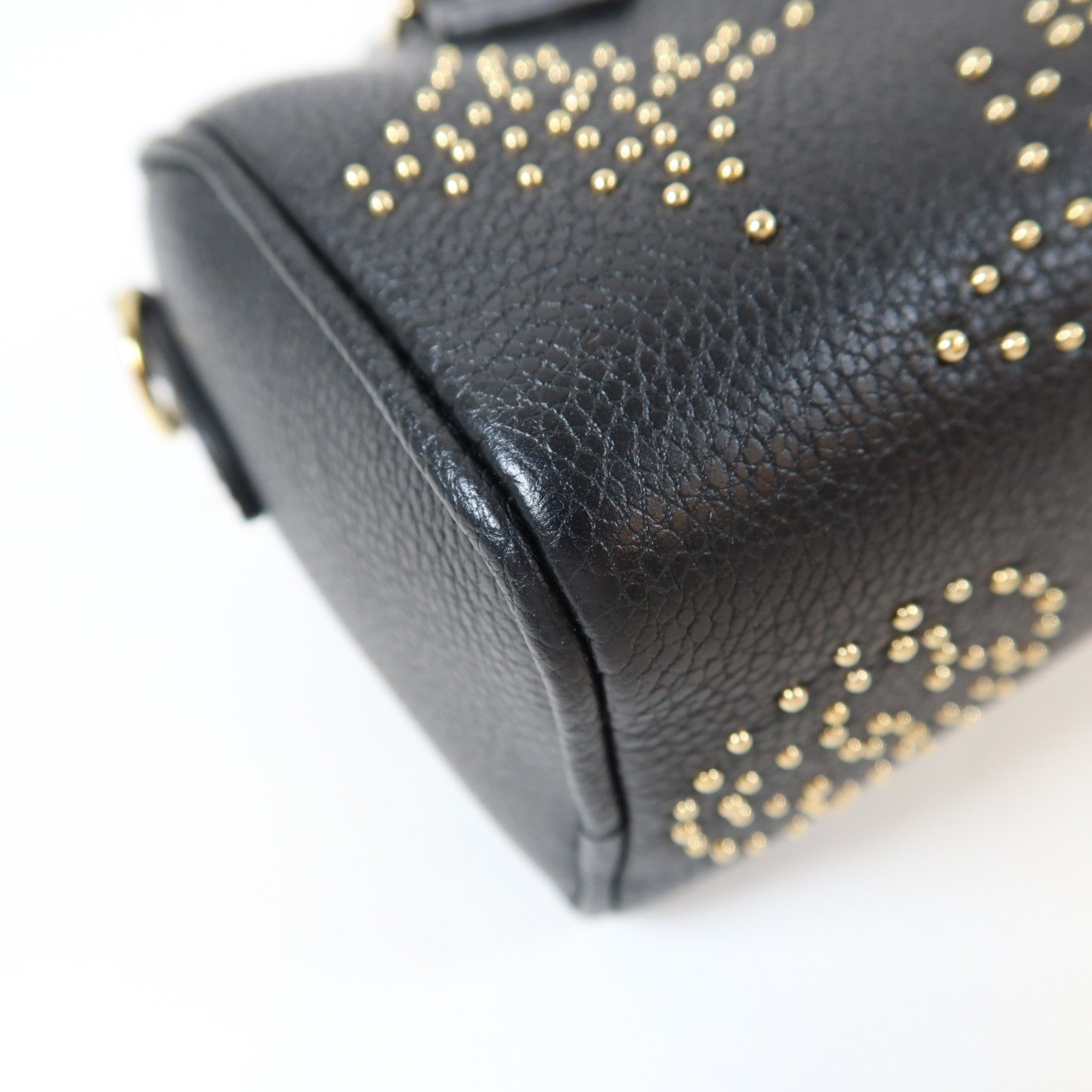 LOUIS VUITTON Monogram Empreinte Nano Speedy金扣手挽肩背兩用袋黑色