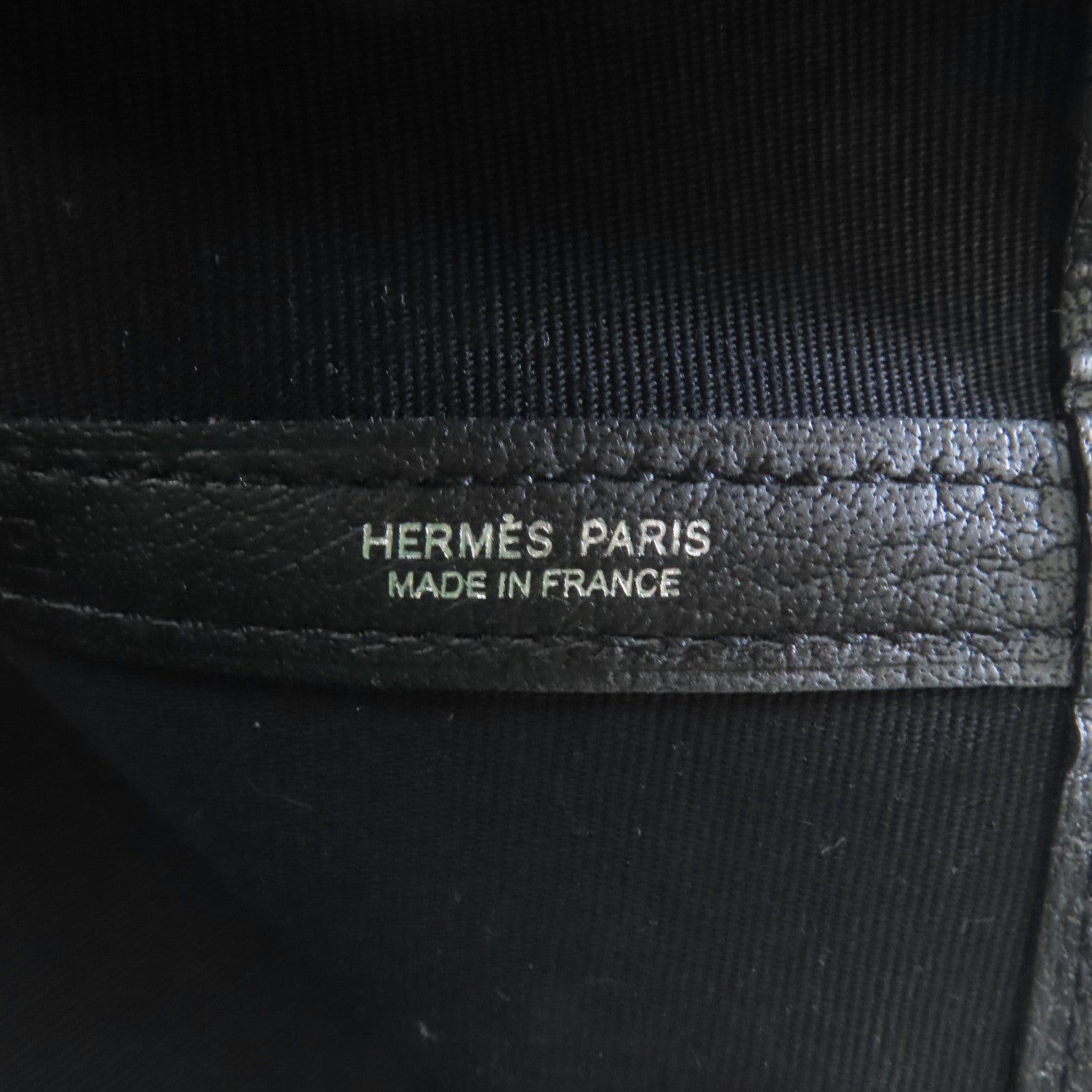 HERMES 帆布/皮革Garden Party PM銀扣手挽袋黑色