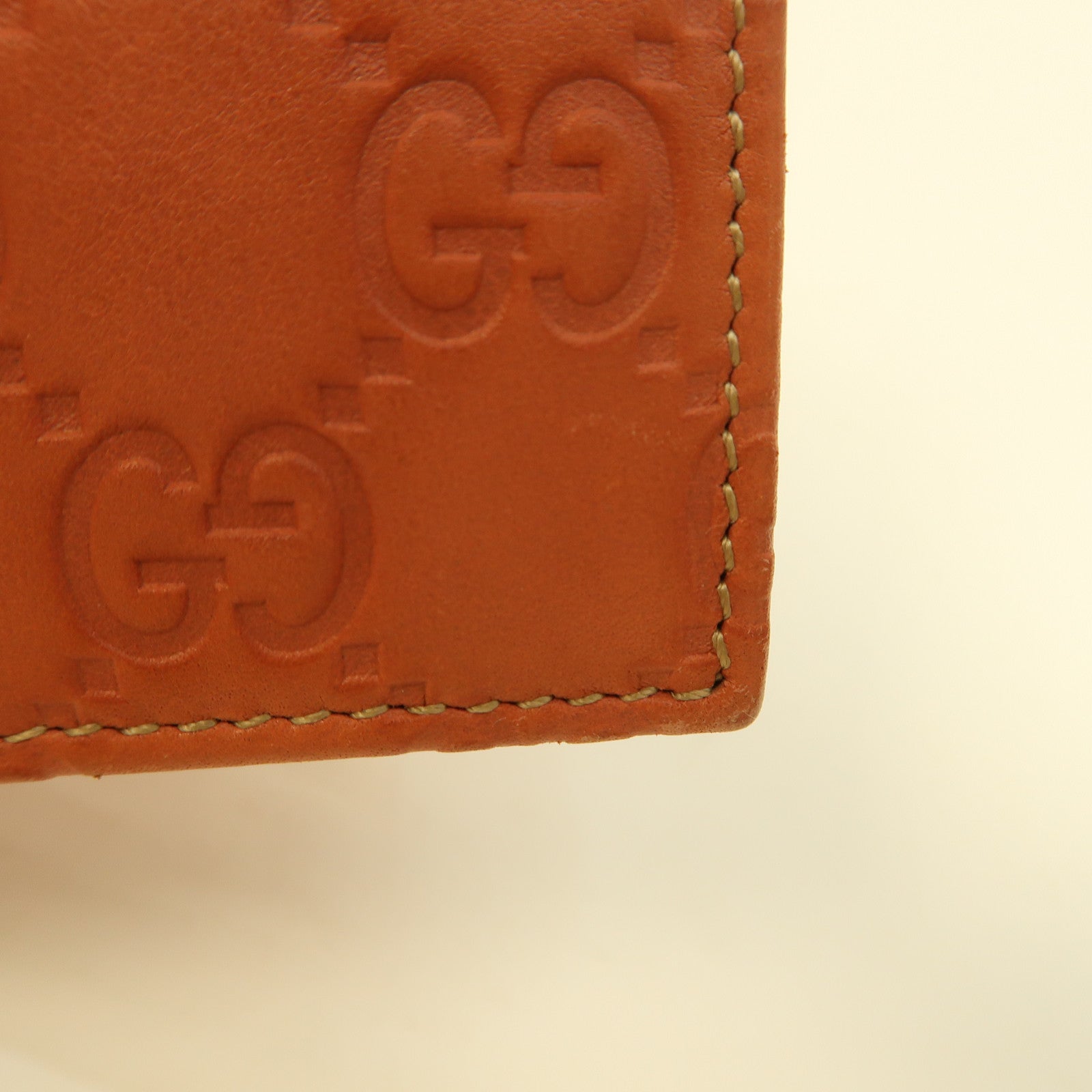 GUCCI 牛皮皮革Long Wallet金扣長錢包橙色