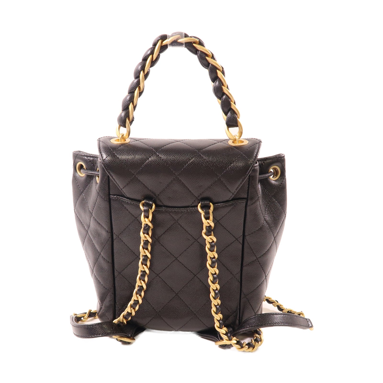 CHANEL 牛皮皮革Backpack金扣背包