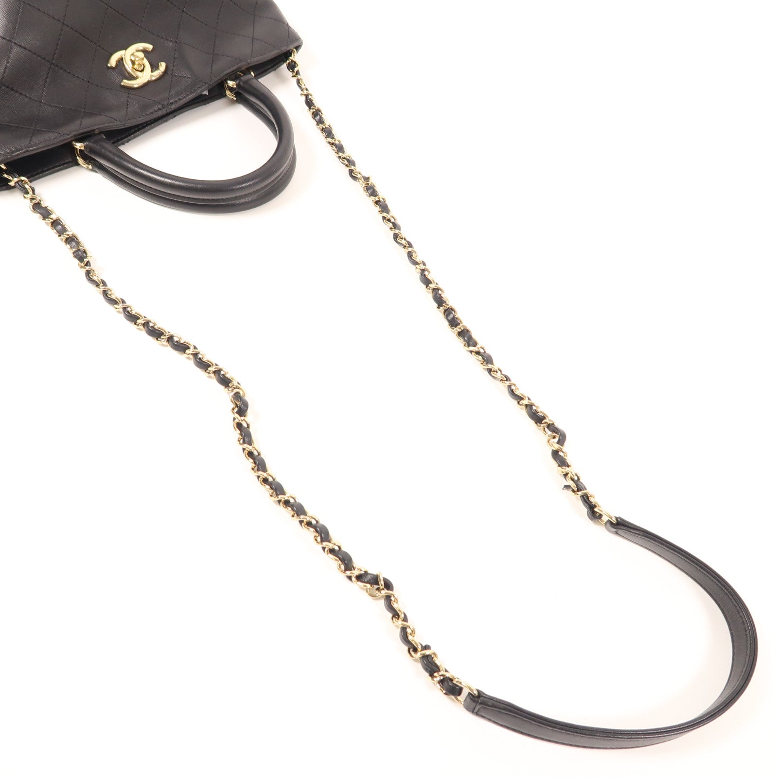 CHANEL 【激減優惠】牛皮皮革2 Way Shoulder金扣手挽肩背兩用袋